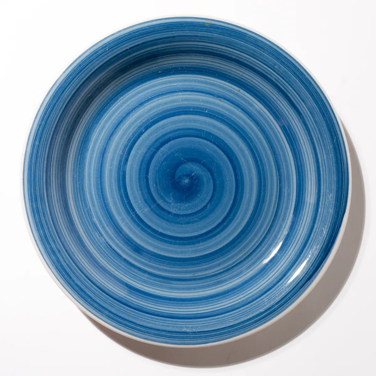 Hand-Painted Cobalt Blue Swirl Ceramic Dinner Plate
