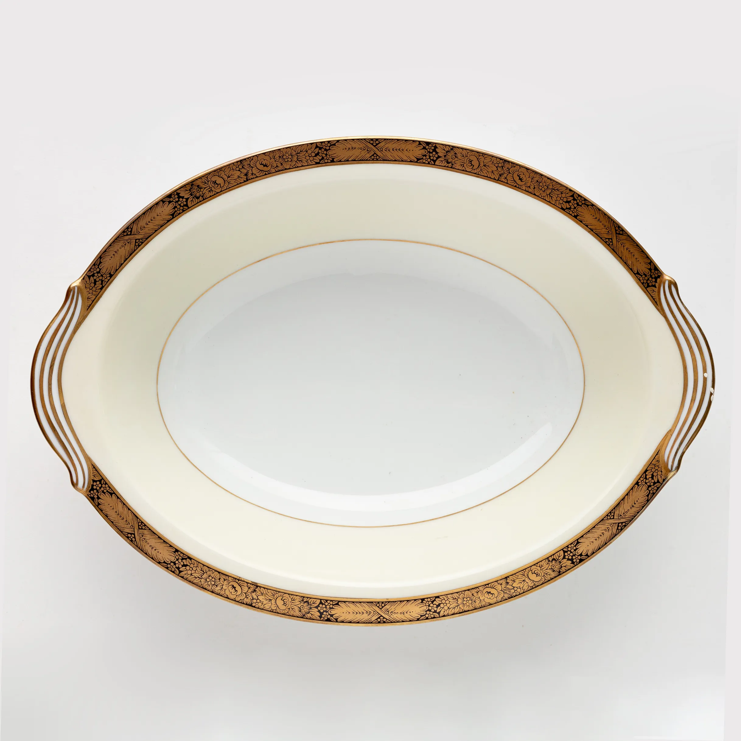 Oval Serving Dish Gold Rim - 2.25" x 10.5"