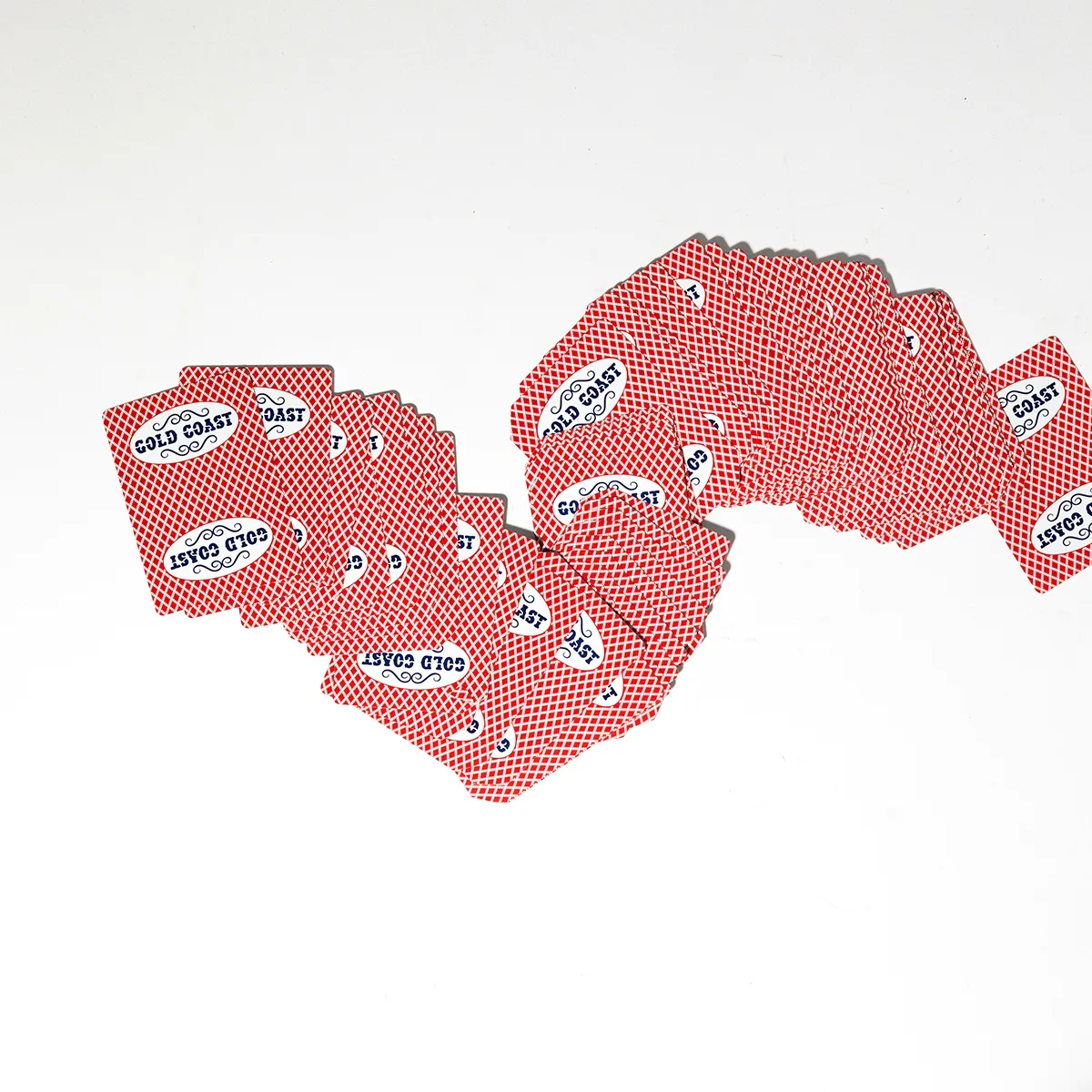 Vintage Casino Playing Cards. with Red repeating Diamond pattern