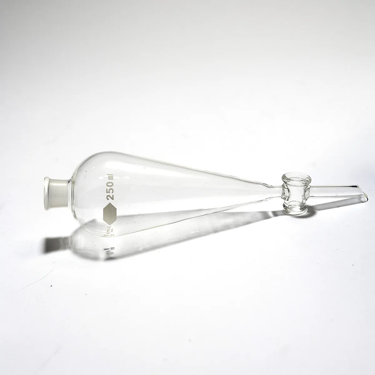 Pear Shaped Kimble Kimax 250ml with attached separatory funnel - 12" x 3.5"