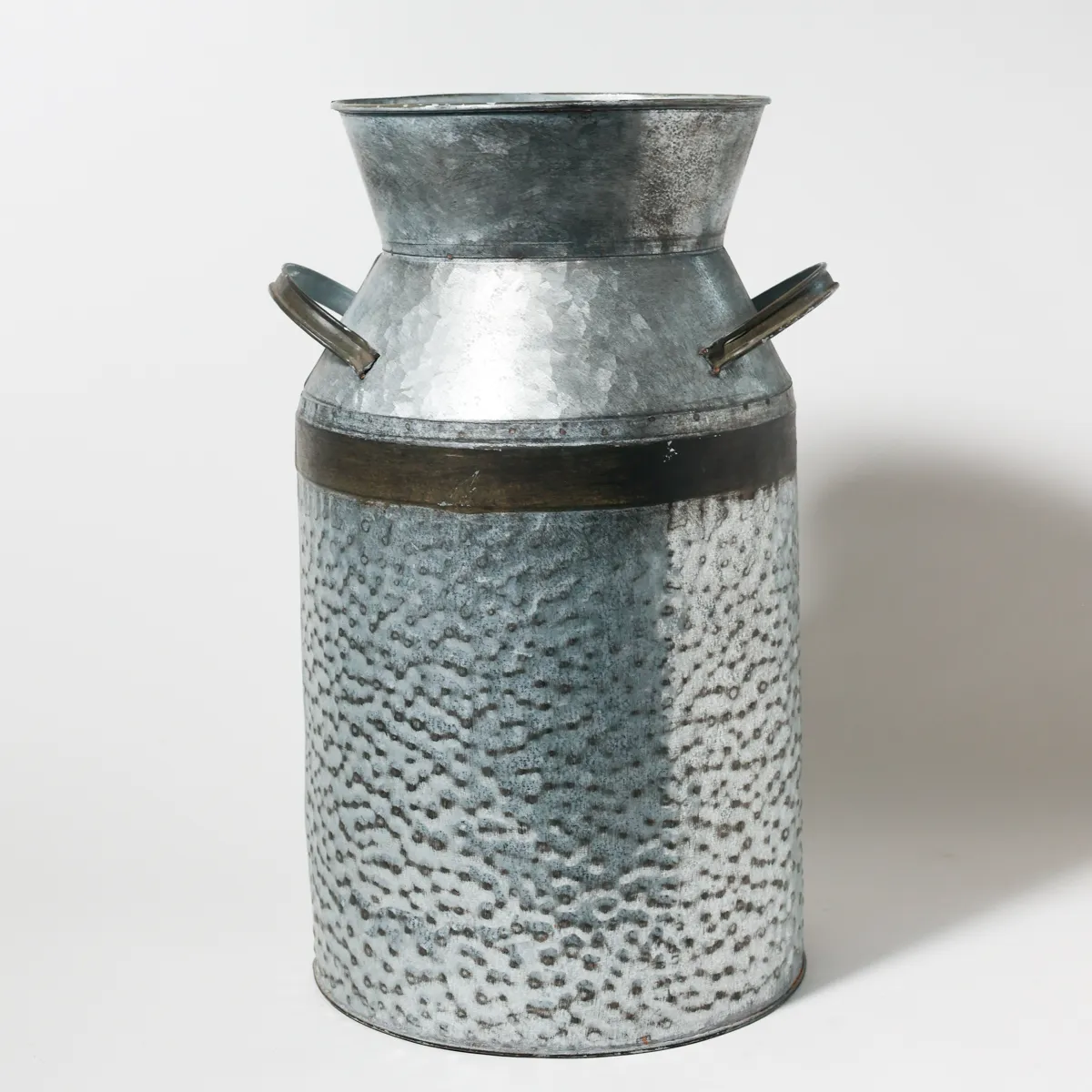 Vintage Galvanized Hammered Metal Farmhouse Milk Can