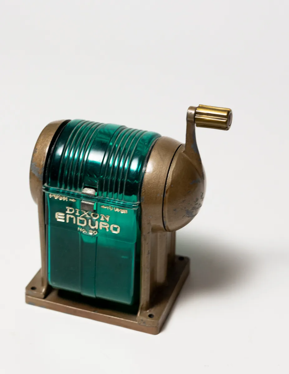 Gold and Green Vintage Wall Manual Pencil Sharpener