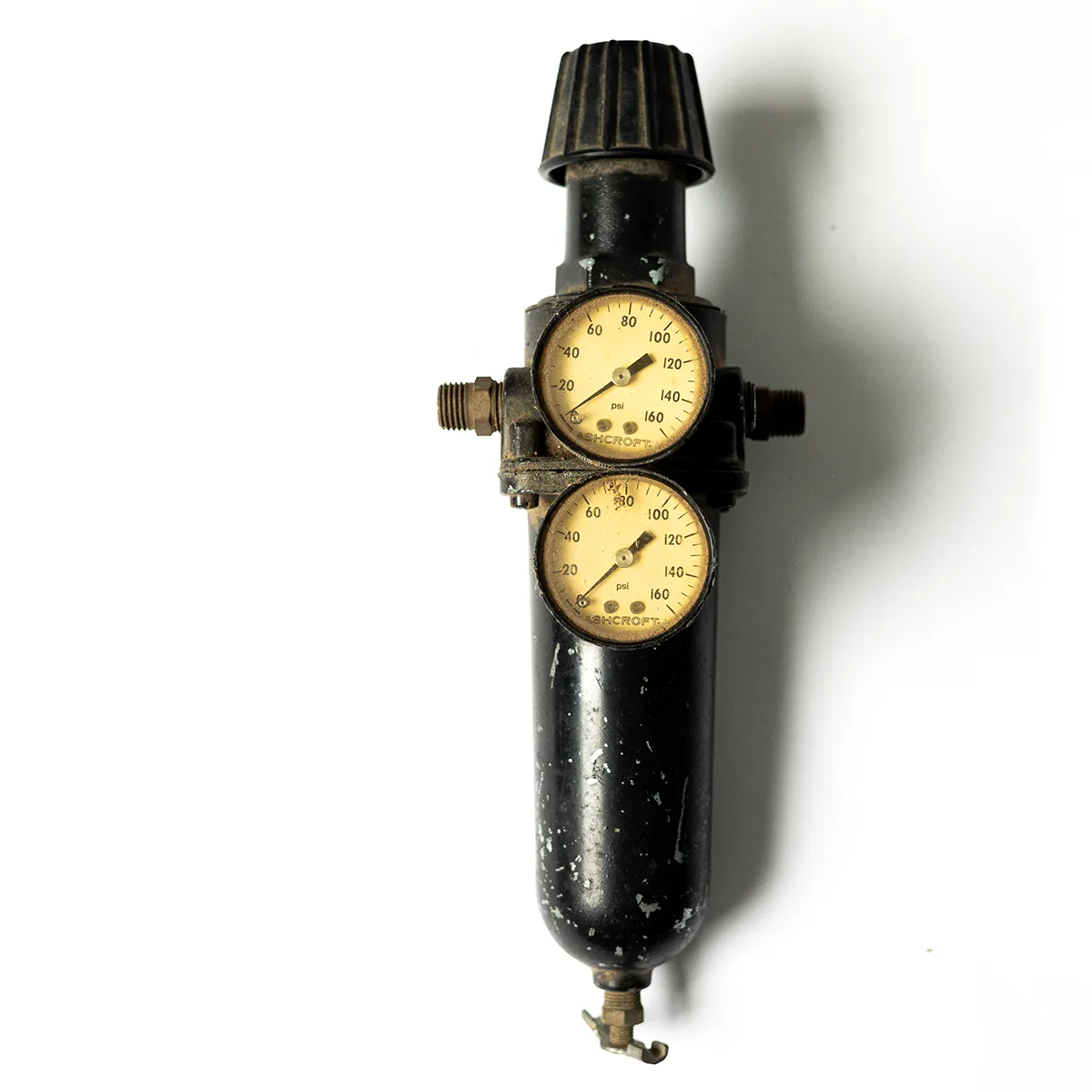 Garage Tool: Numbered dial Ashcroft Pressure Gauge Steam Punk Vintage - 10.5" x 4.24