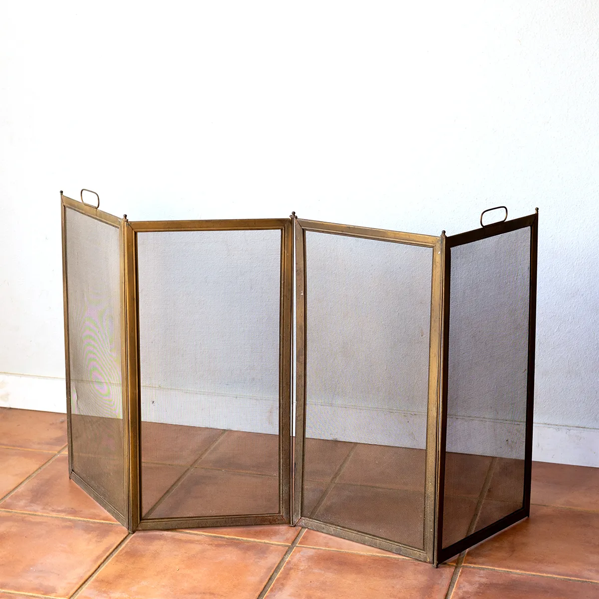 Vintage Brass Fire Screen