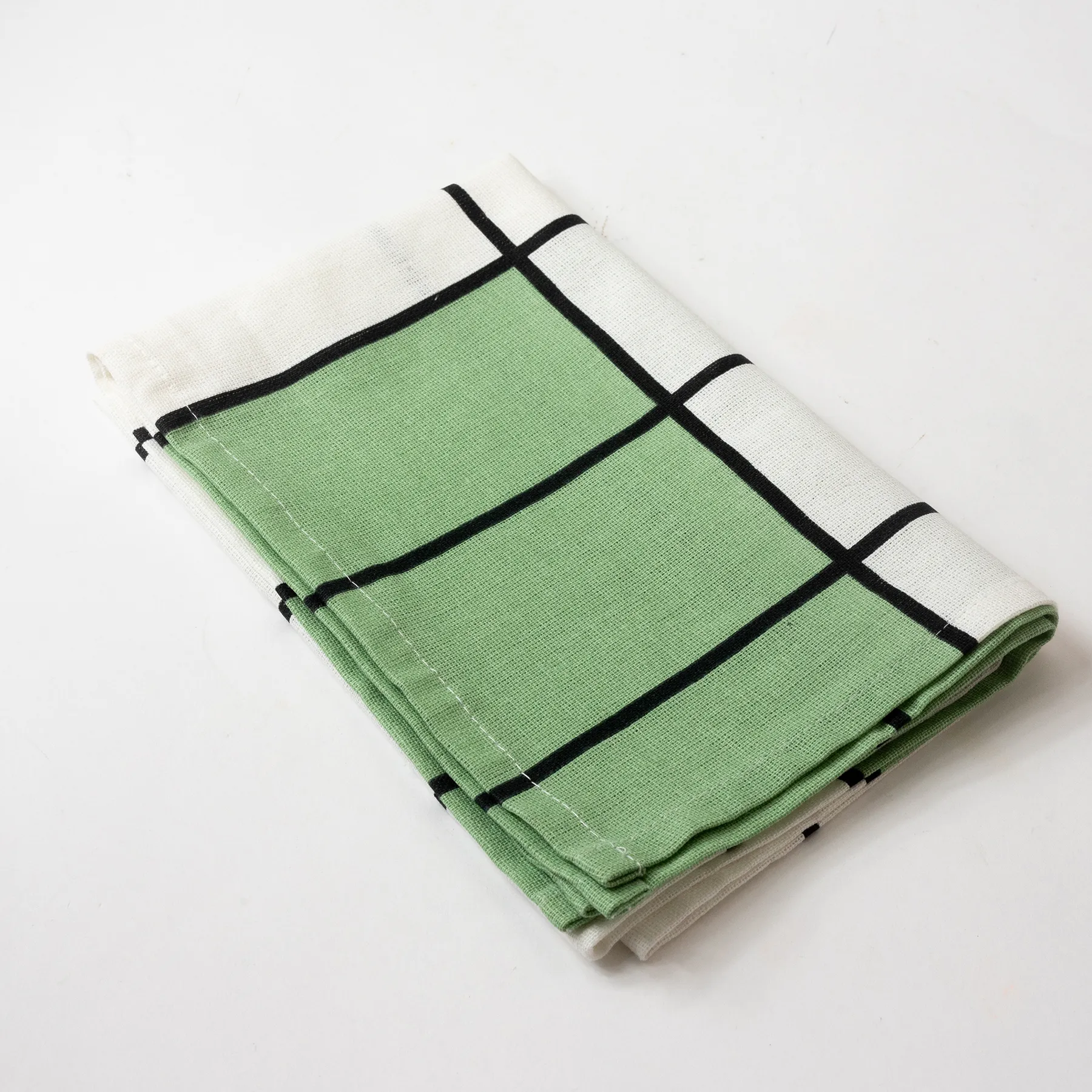 Green and White Patterned Kitchen Towel - 24" x 17"