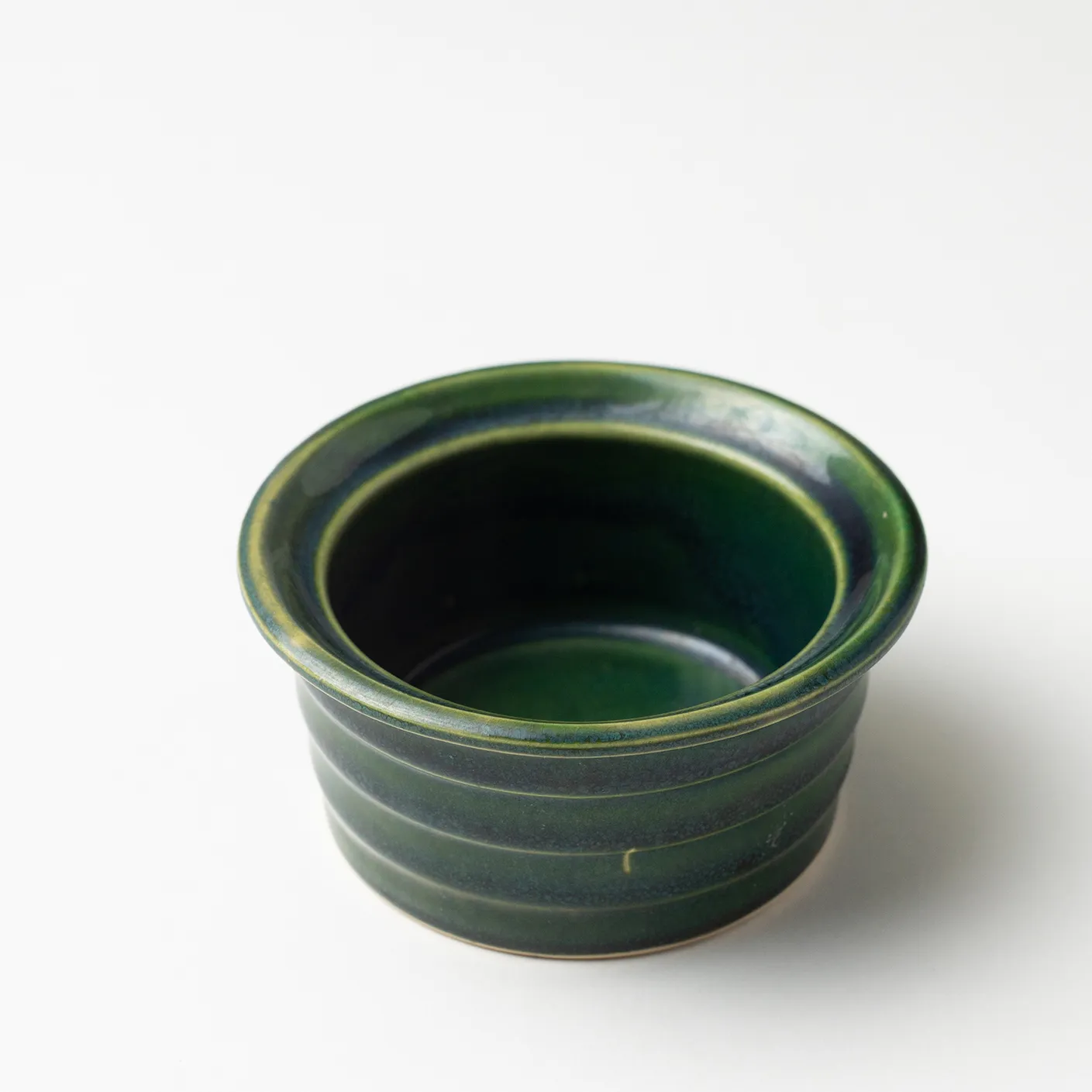 Green Ribbed Ramekin with Rim - 1.75" x 3.5"