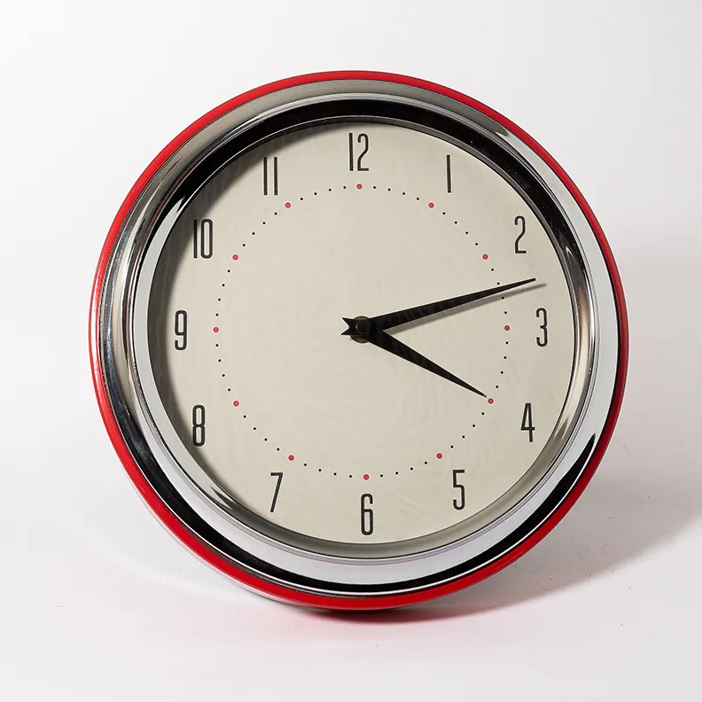 Retro Red Quartz Wall clock, analog