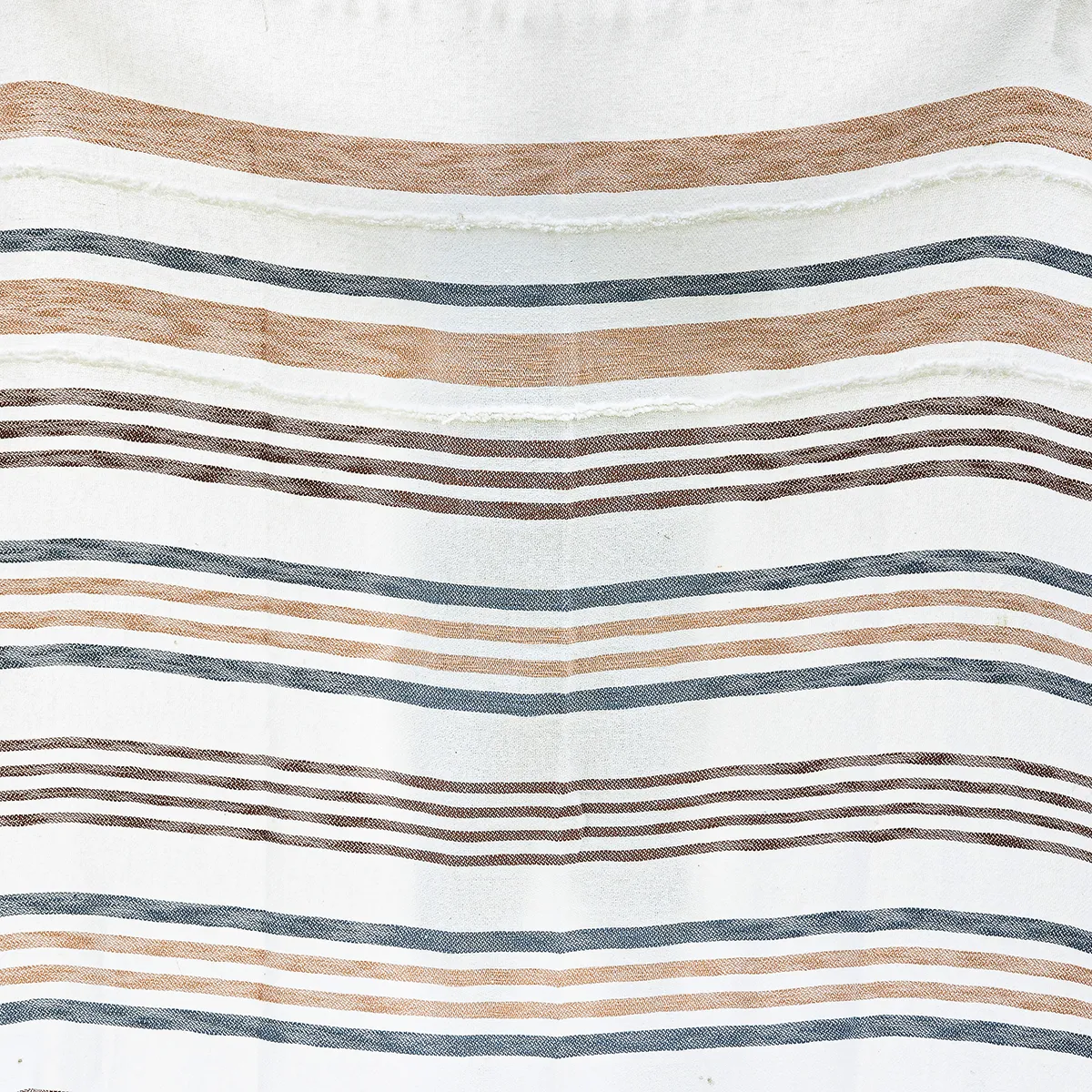 Honey, Yellow, Gray, Striped Throw Blanket with Fringe