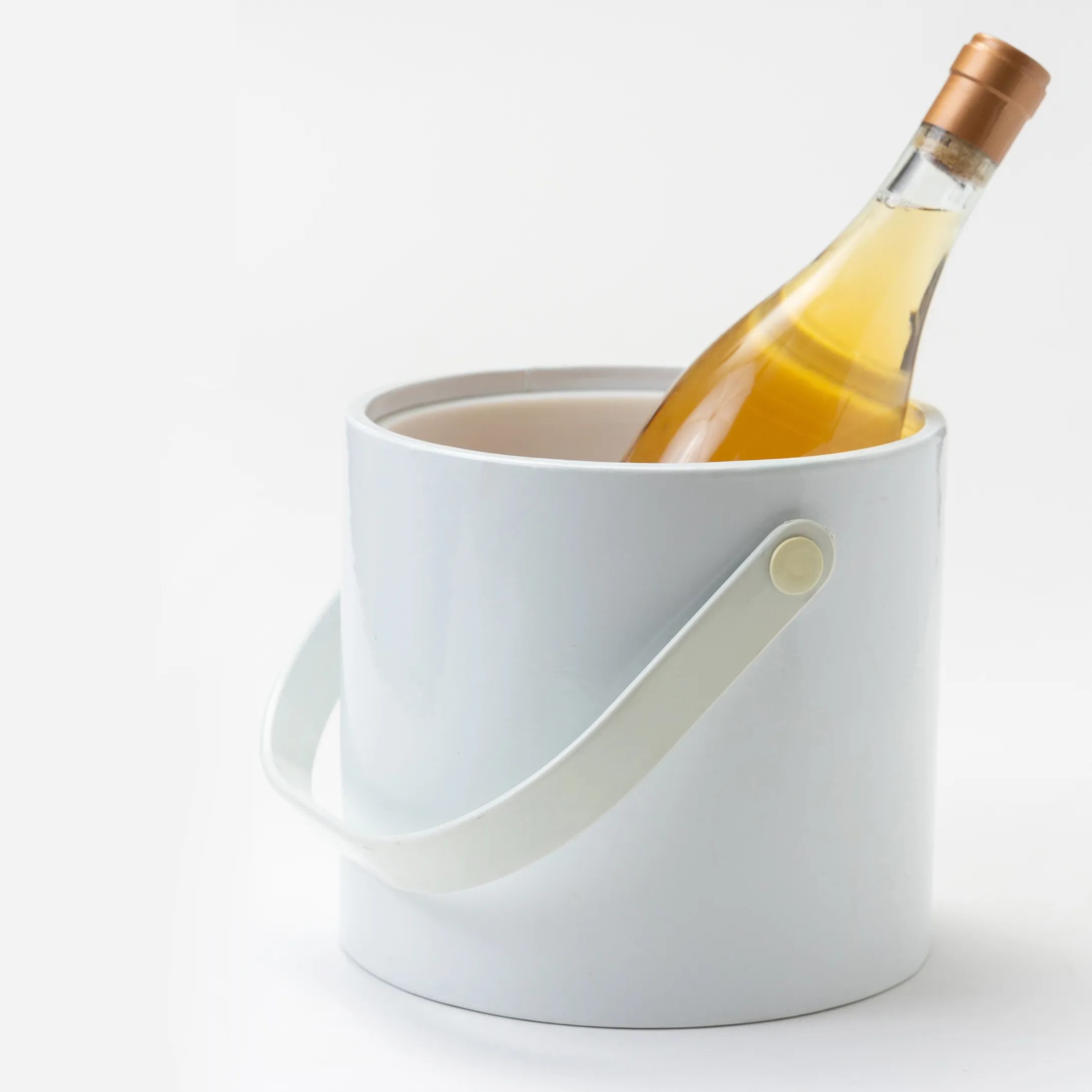 White Vinyl Wine Chiller Ice Bucket