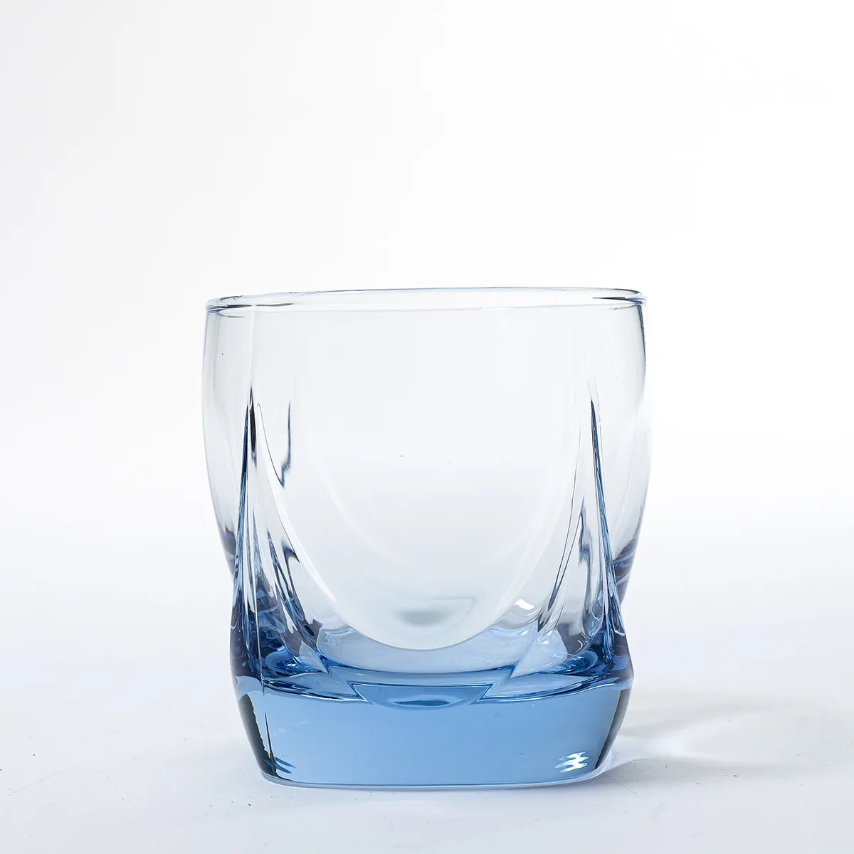 Vintage Imperial Light Blue Misty Double Old Fashion Glass, rocks class, Lowball Glass - 3.5" x 3.5"