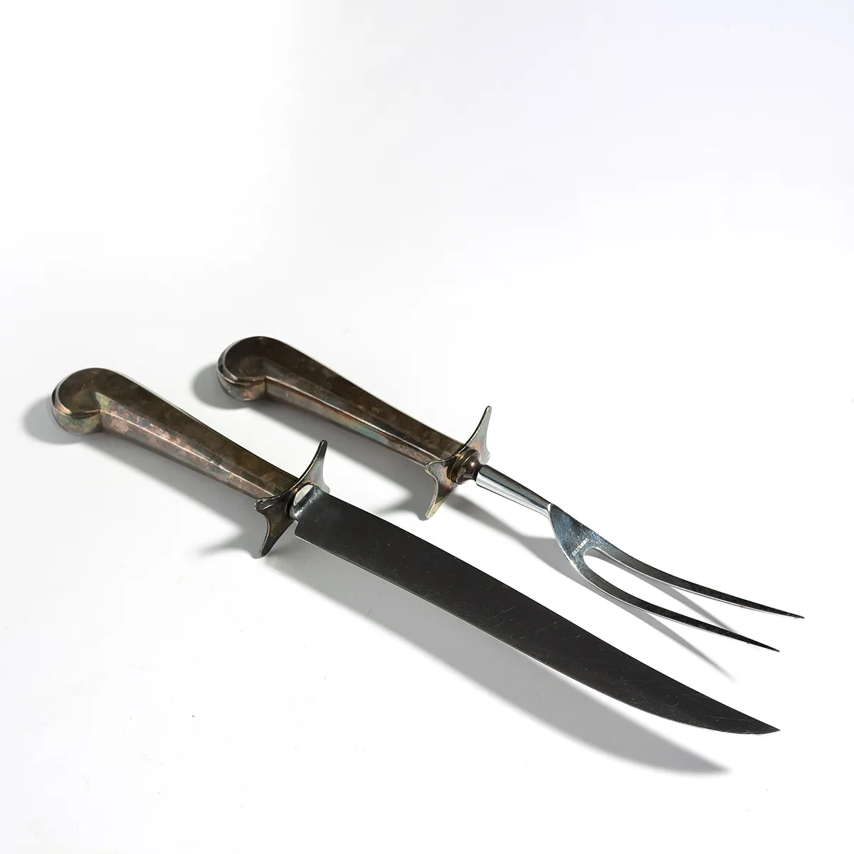 Silver Fork and Knife Carving Set - 13.25" knife x 11" fork