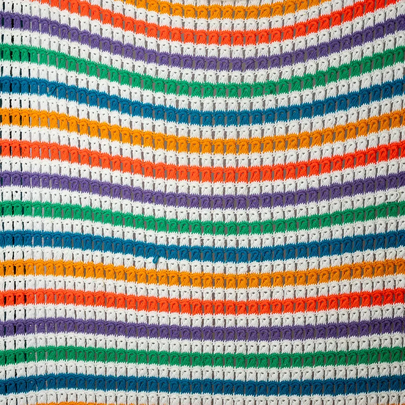 Vintage Handmade Rainbow Afgan - 4' x 6'