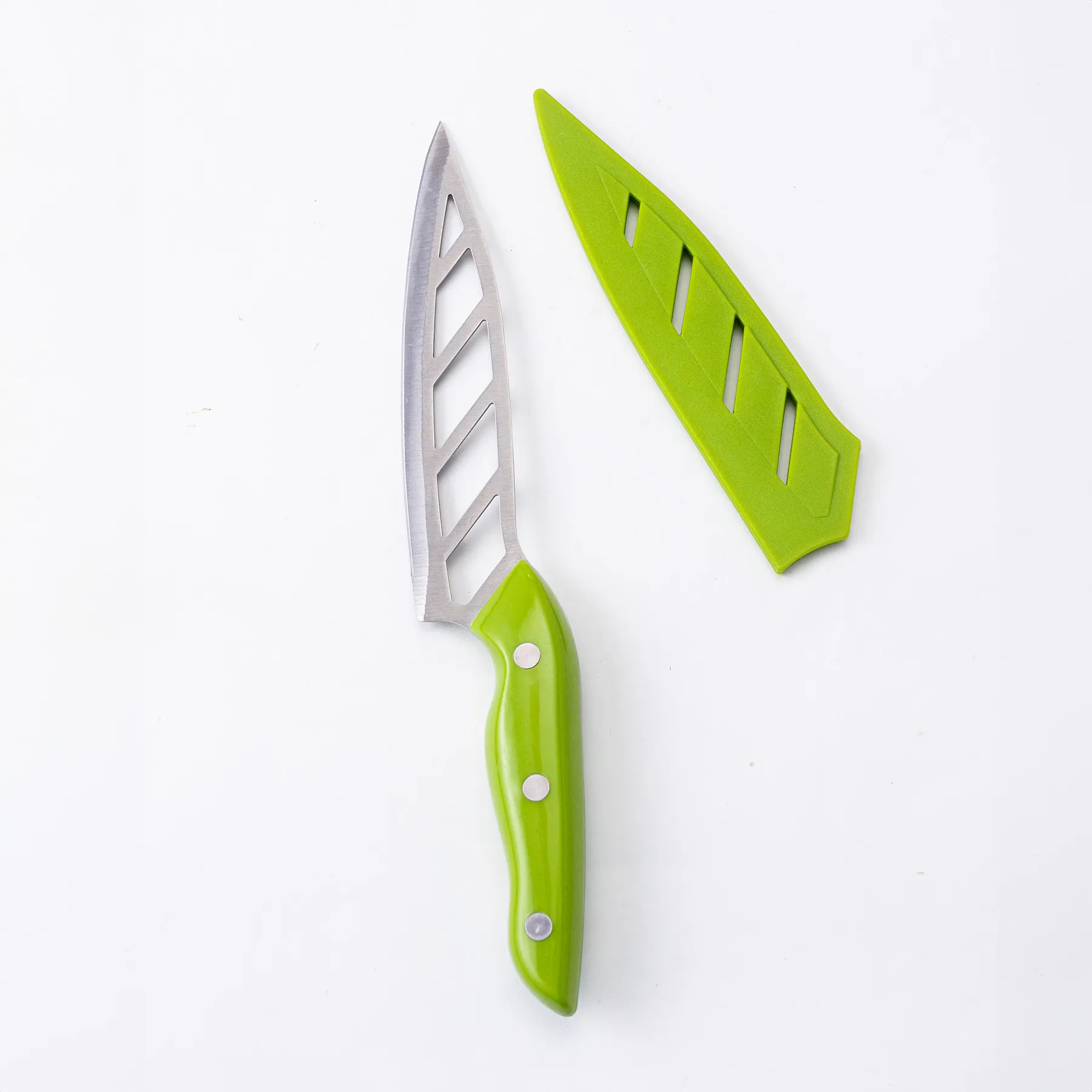 Kitchen Knife Green handle and sheath - 10.5"
