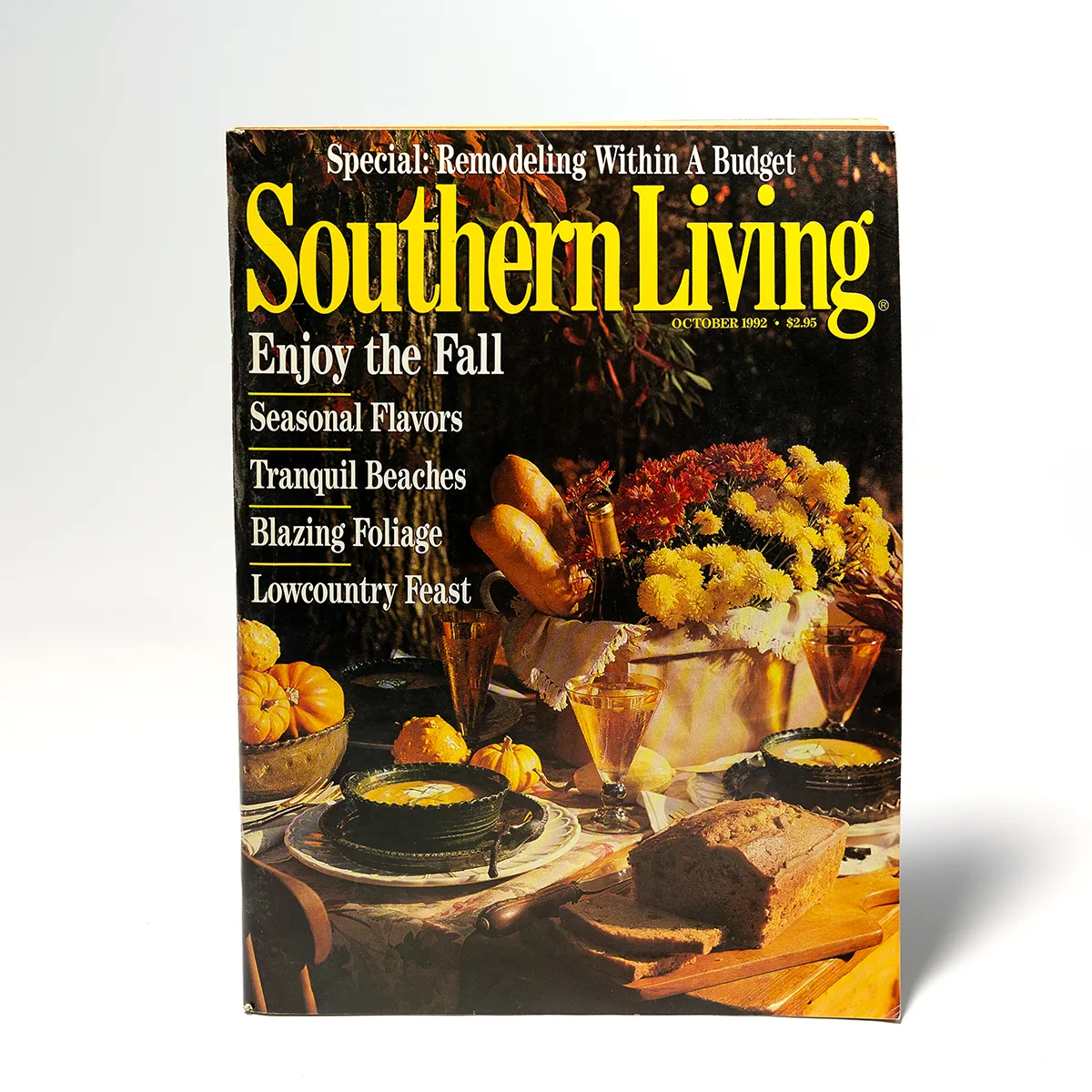 Classic Magazine - Southern Living October 1992 Cover Thanksgiving Inspired Tablescape - 10.75" x 8.25"