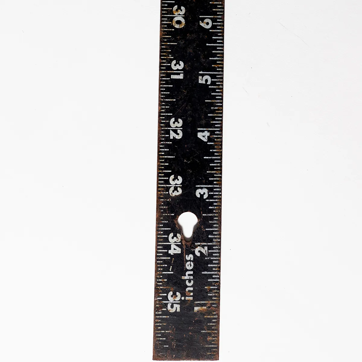 Black Metal Oxwall Yard Stick with White Letters and Number