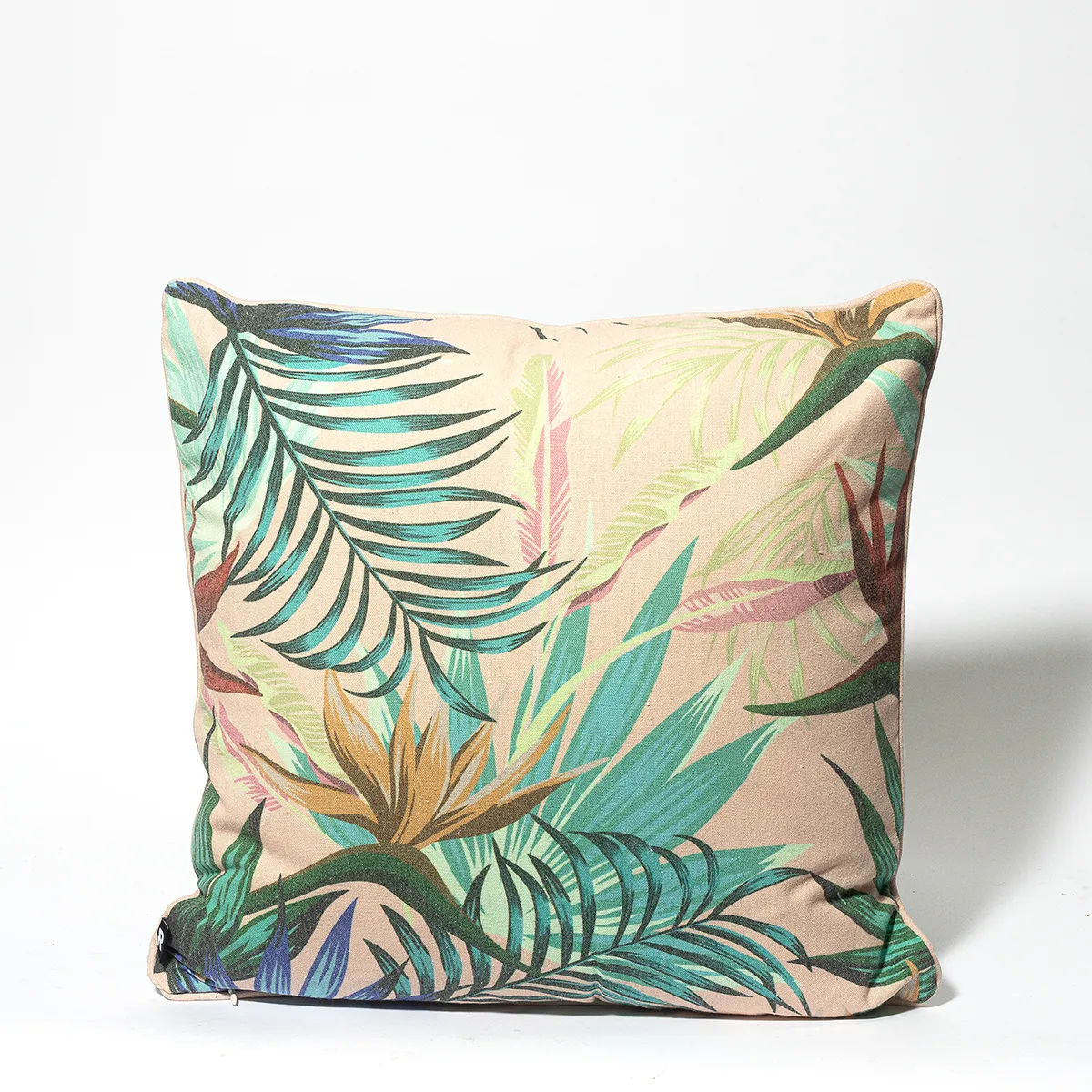 Peach with Jewel Toned Oak Leaves Throw Pillow - 16"