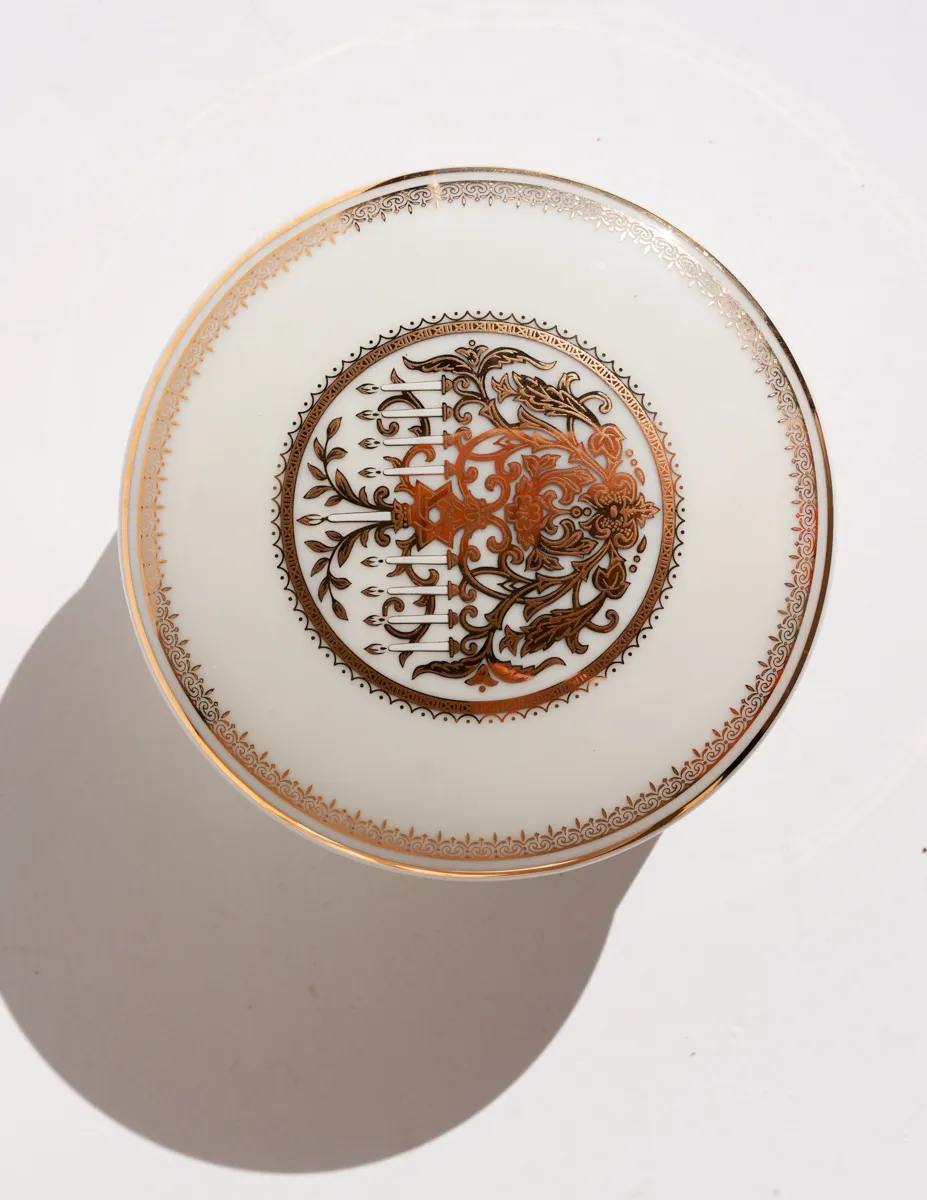 Mikasa Festival of Lights Trinket Box: Gold Menorah Star of David Judaica Decor