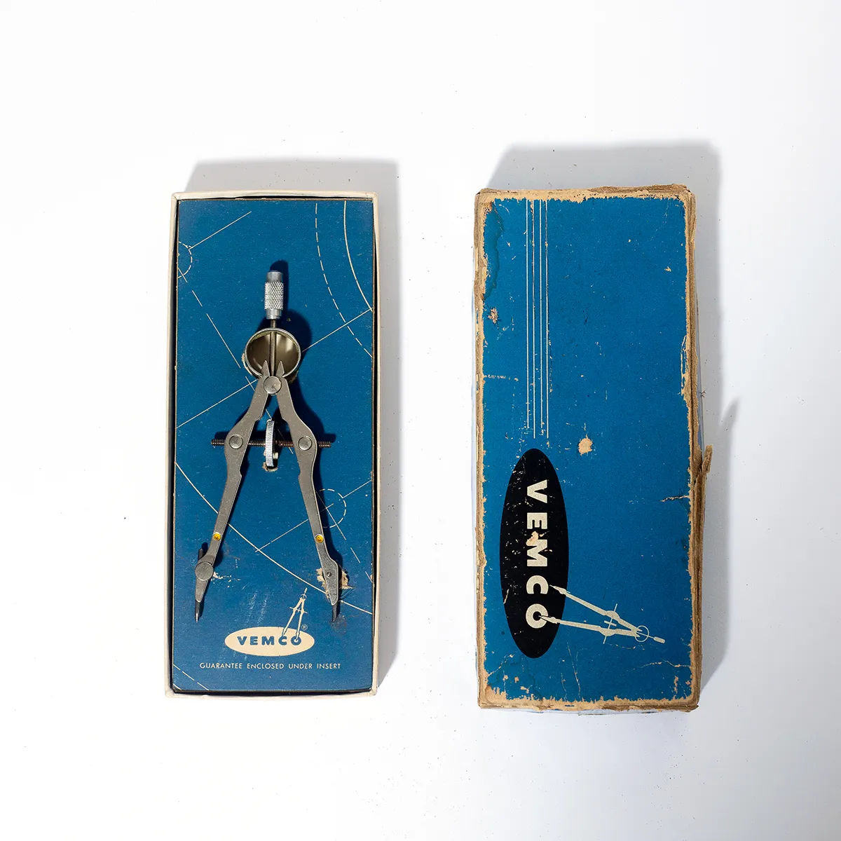 Vintage Vemco Protractor Drafting Tool in original box - 5" 7" x 3" 