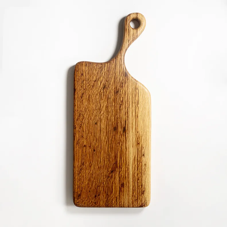  Unique Shaped Cuttingboard Solid light and dark Wood English - 16" x 6.25"