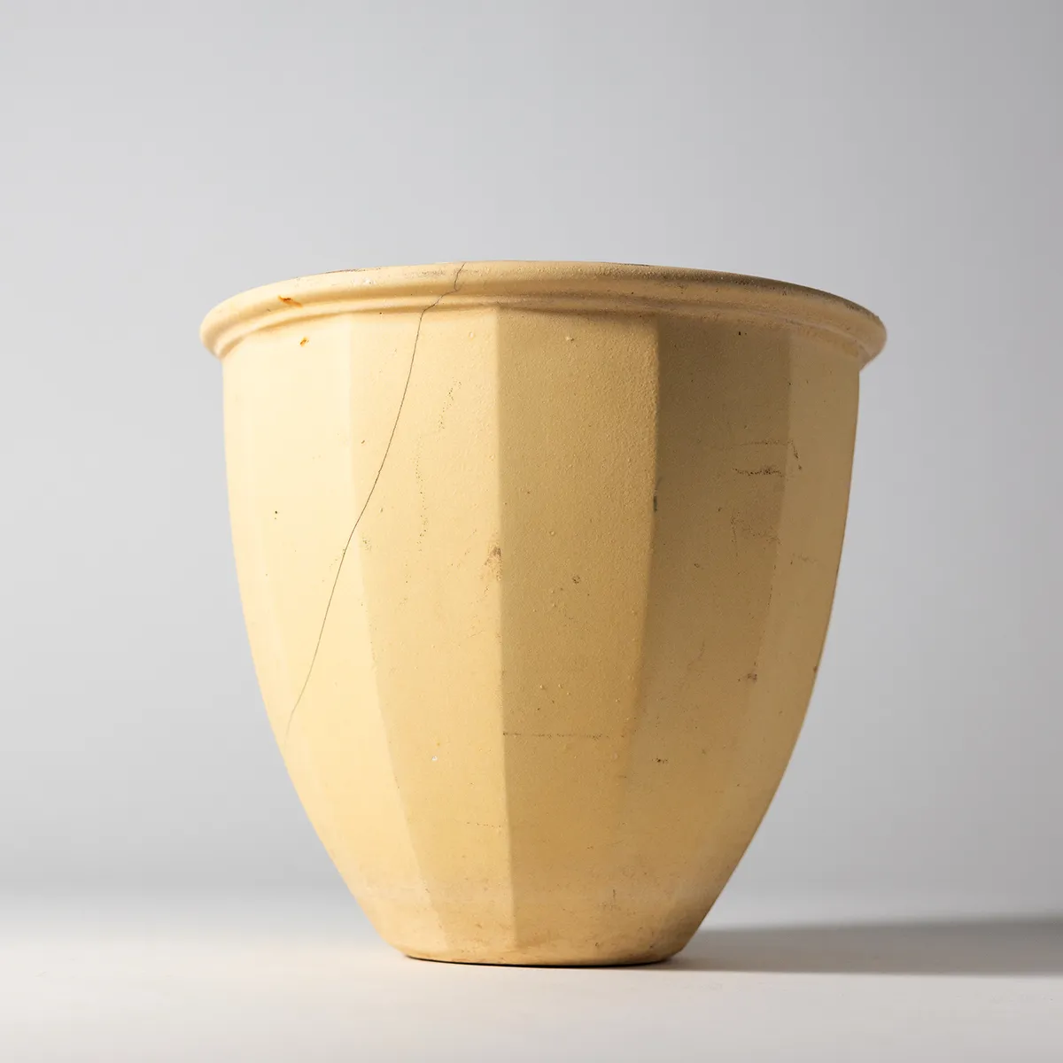 Tapered Cream Plant Flower Pot Ceramic