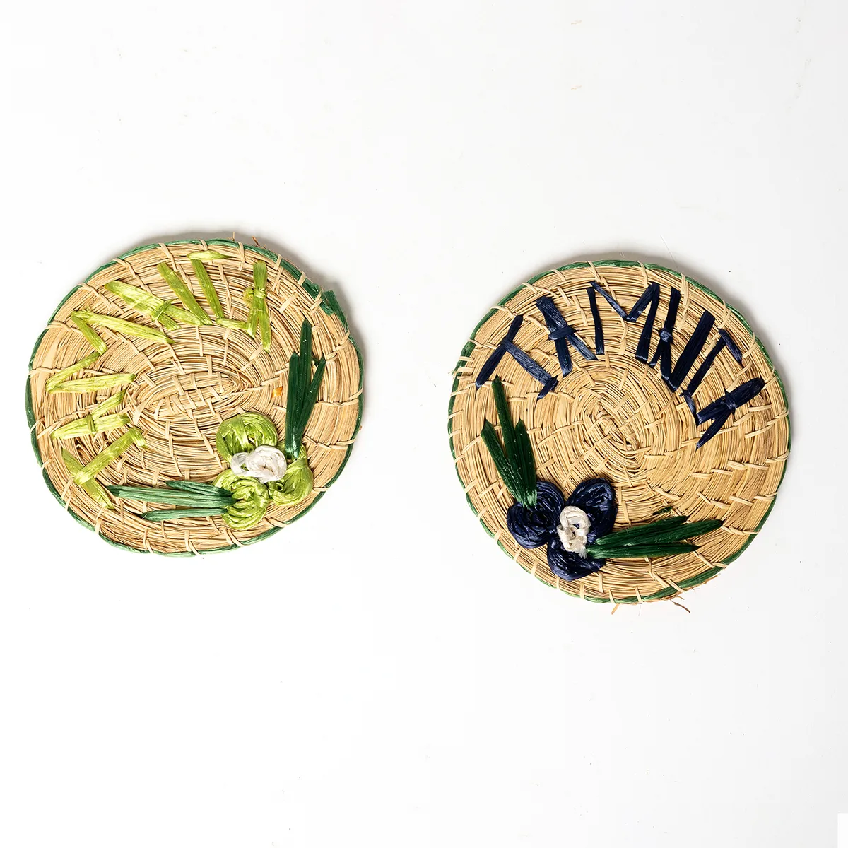 Woven Raffia Straw 4.5" Jamaica Tiki Coasters Island 