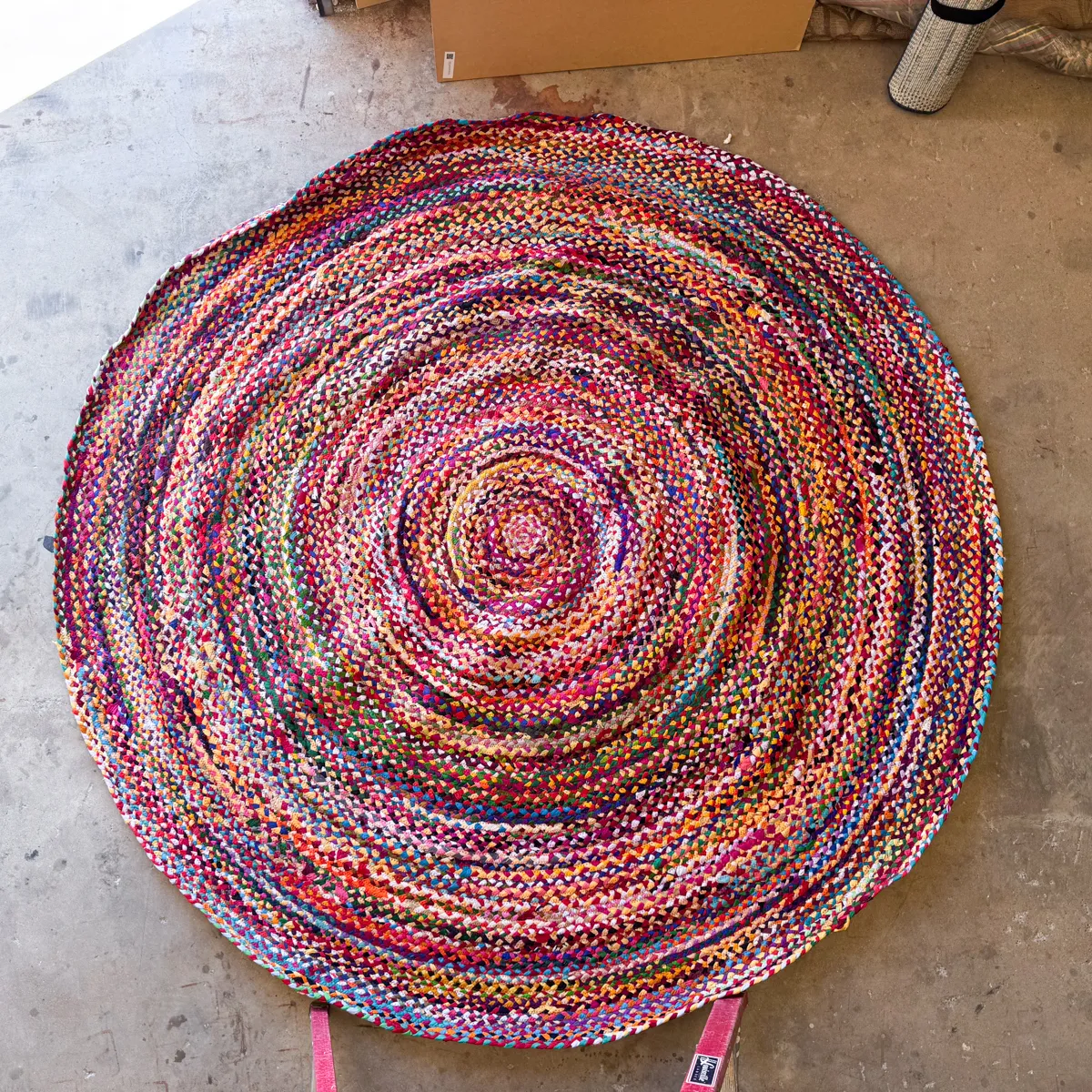 Handmade Multicolor Bohemian Chindi Cotton Braided Rug Colorful Rag Rug