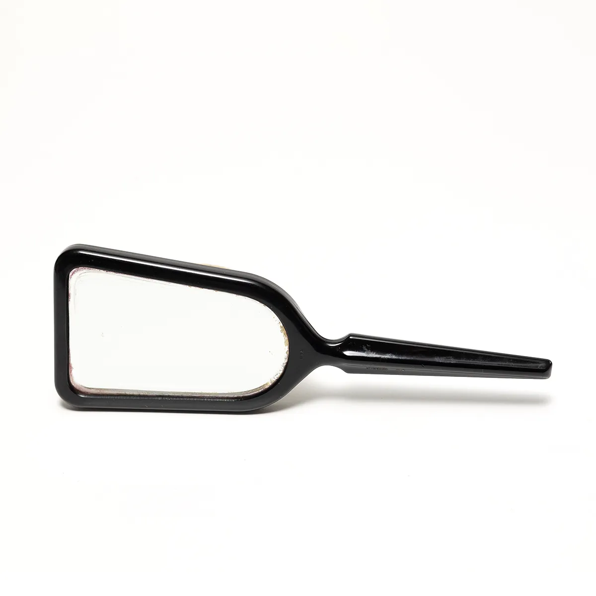 Vintage Jewelite Handheld Mirror Art Deco Black , Ivory & Gold Retro USA