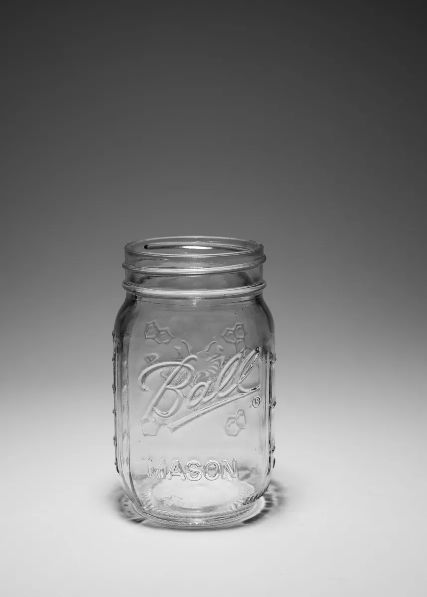 Ball Jar with a Pressed Bumble Bee on one Side