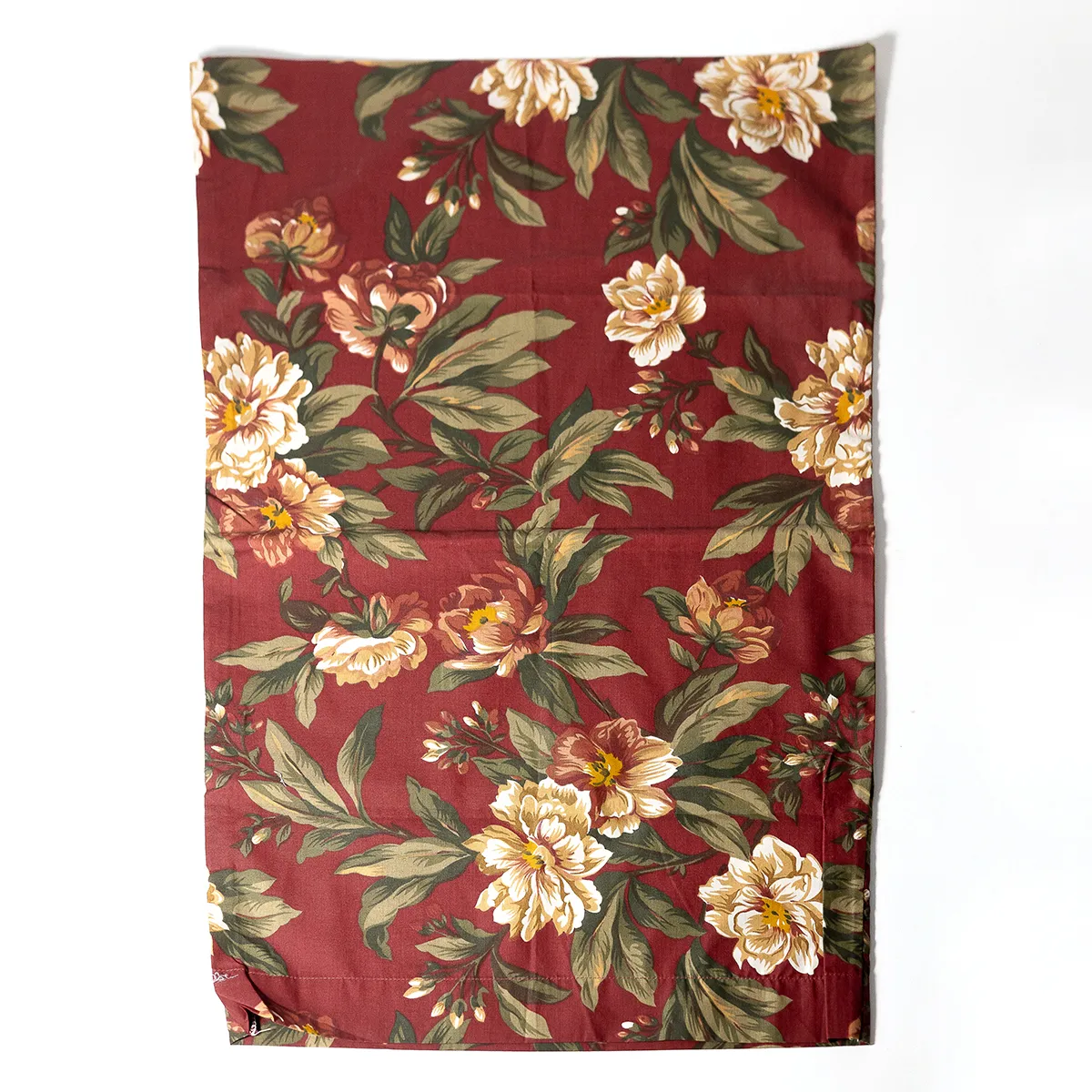 Maroon Saturated Floral Print Botanical Standard Sized Pillow Case, Cover, Sham
