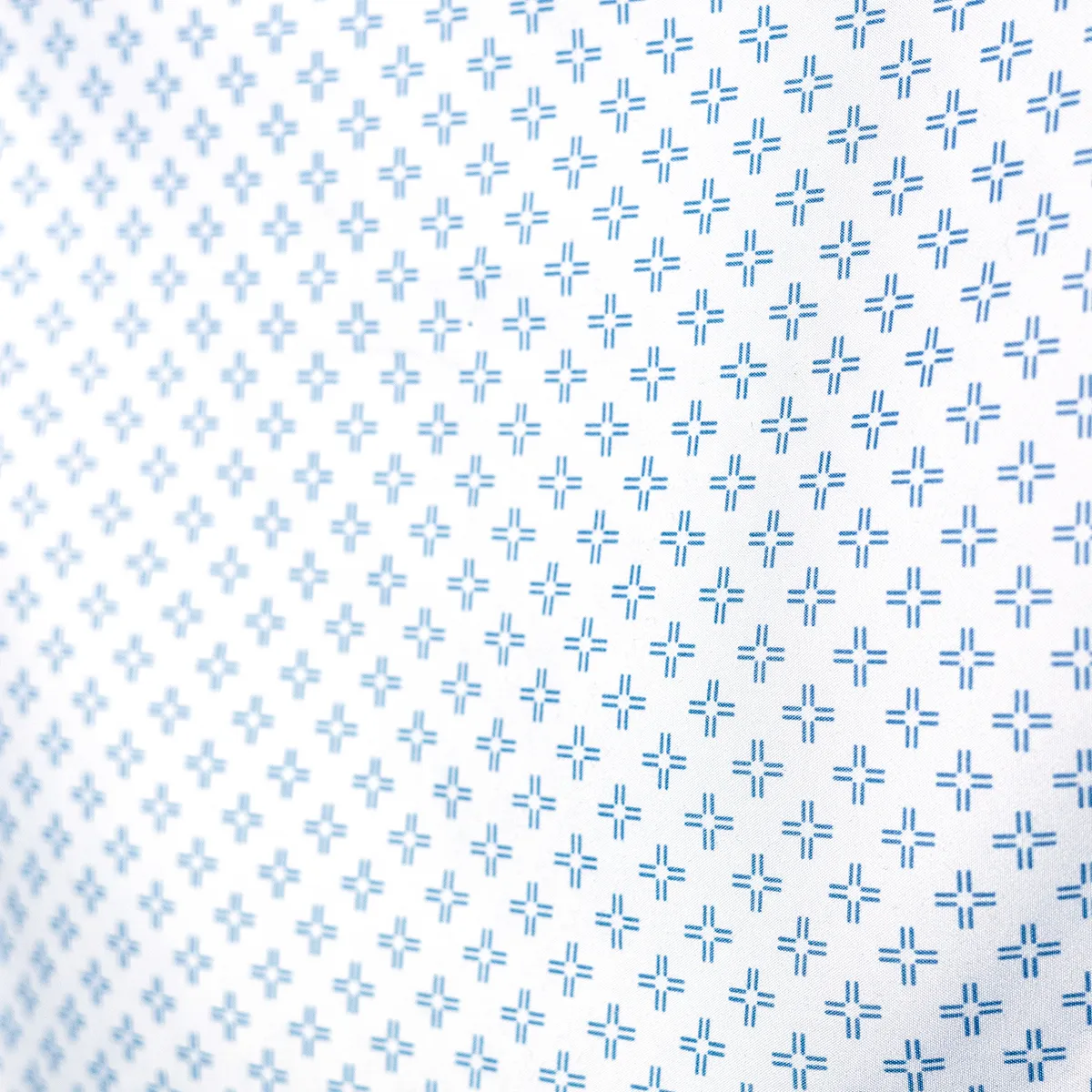 Bedroom Soft Goods: White Standard Sized Pillow case with Small Repeating Blue Graphic Print Medical, Hospital Bed, Bedding - 32" x 20"