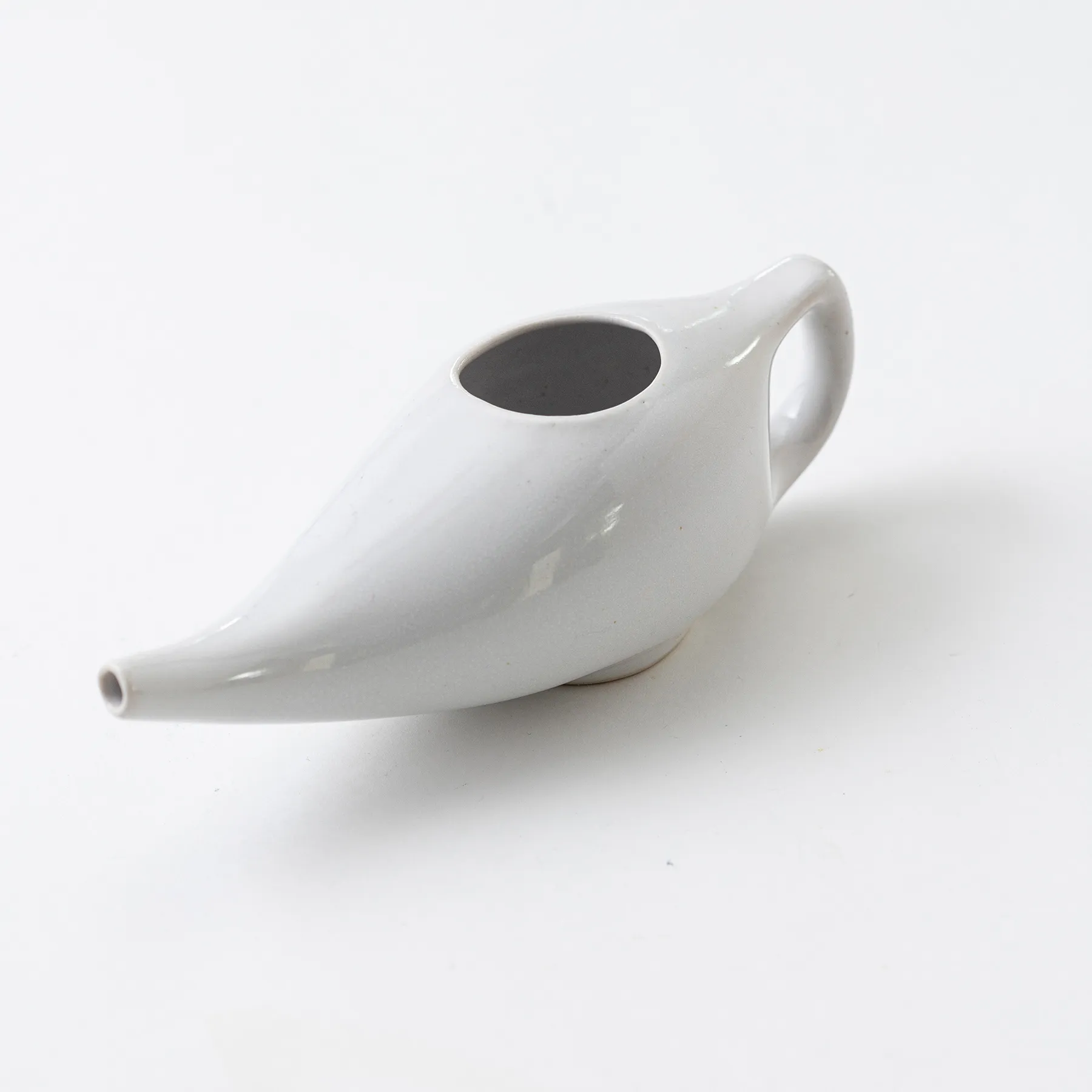 White Ceramic Neti Pot - 7.5"