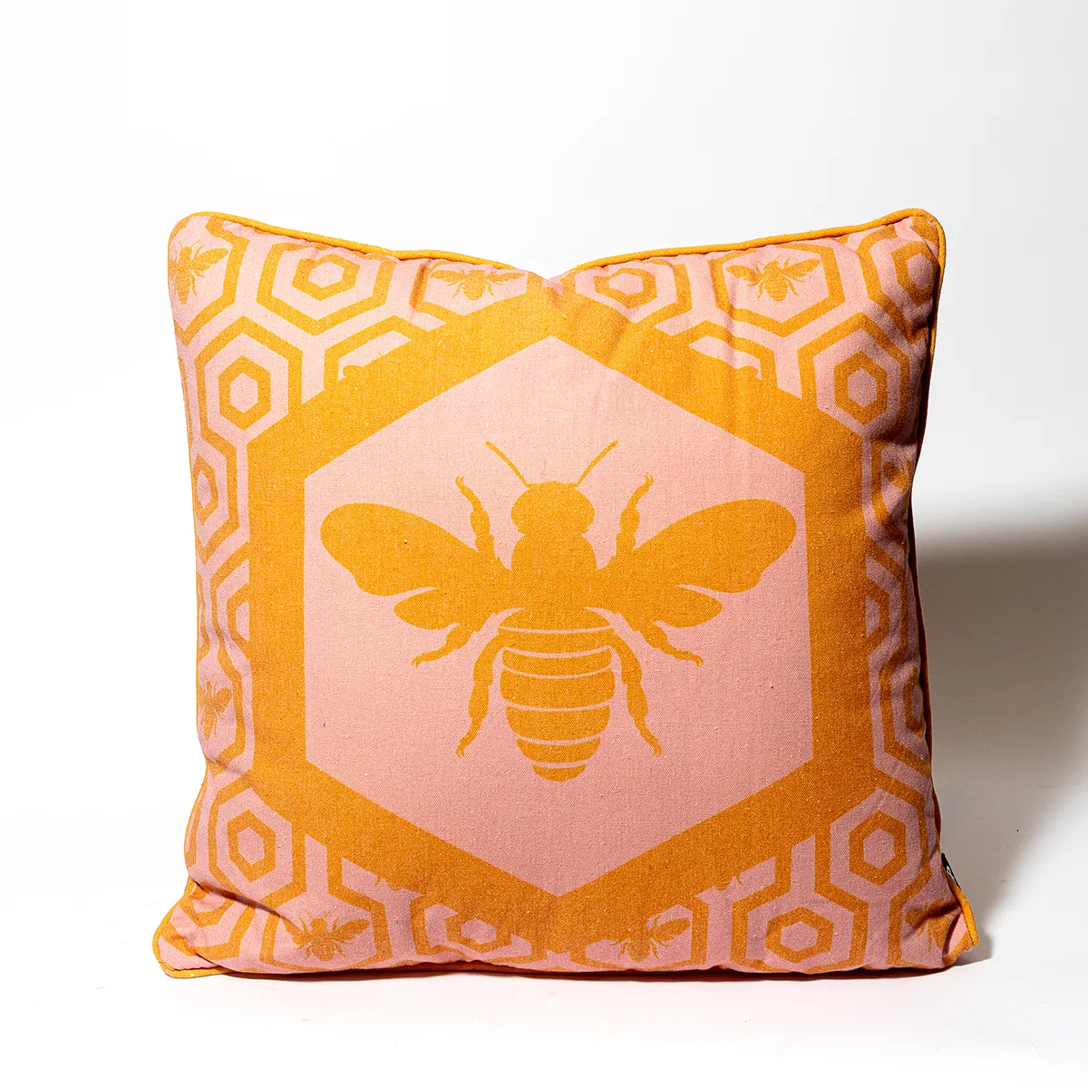 Pink and Orange Bumble Bee Pillow Pair - 16"