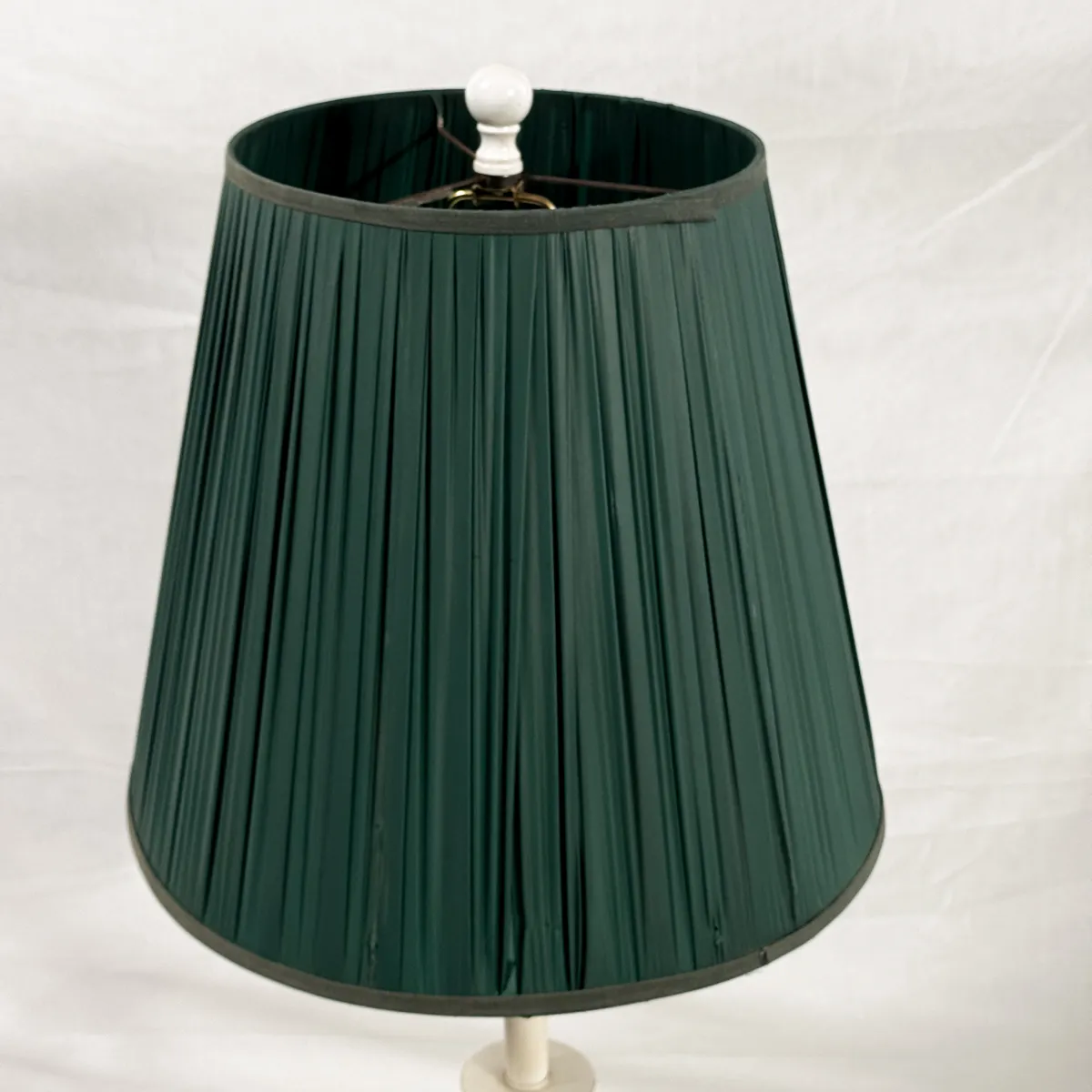 Pleated Empire Shaped Spider Construction Lamp Shade in Green Plastic