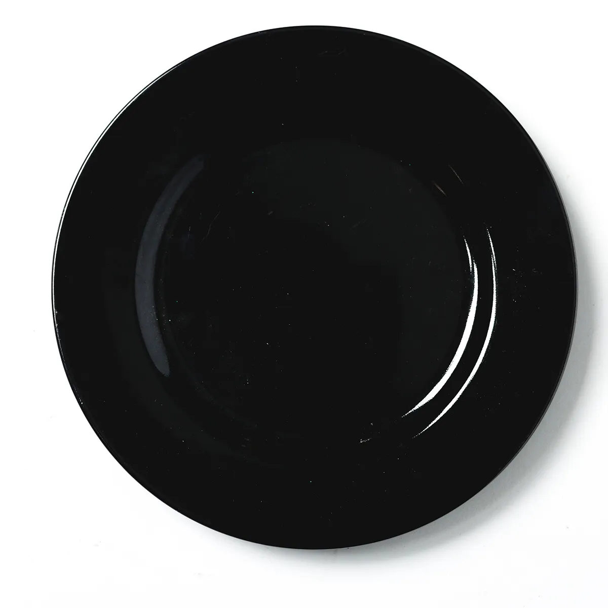 Black Stoneware Salad Plate Round Edge