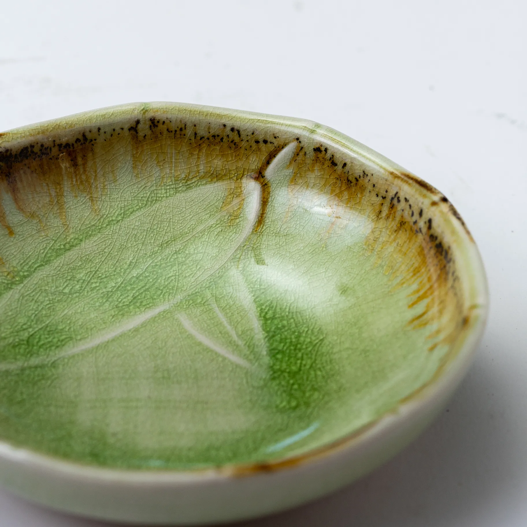Lime Green Leaf Ramekin