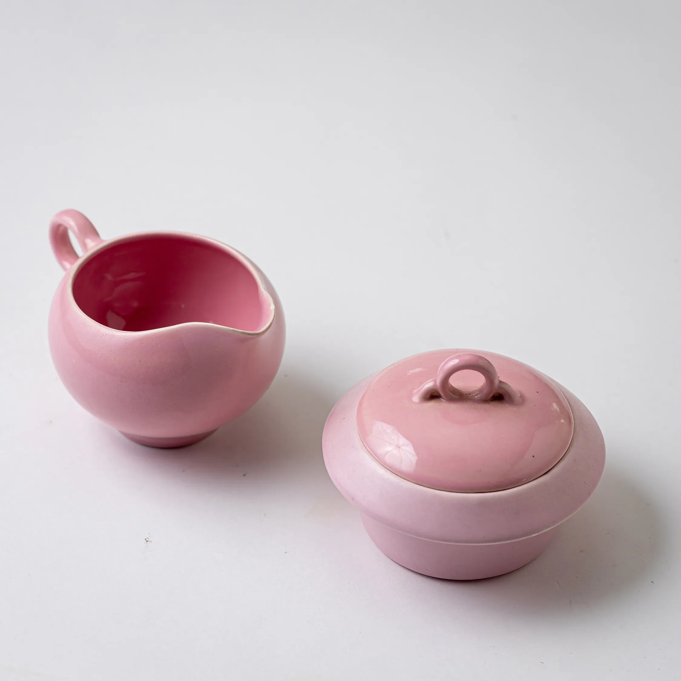 Pretty Pink Creamer and Sugar Bowl - 3"x 3"