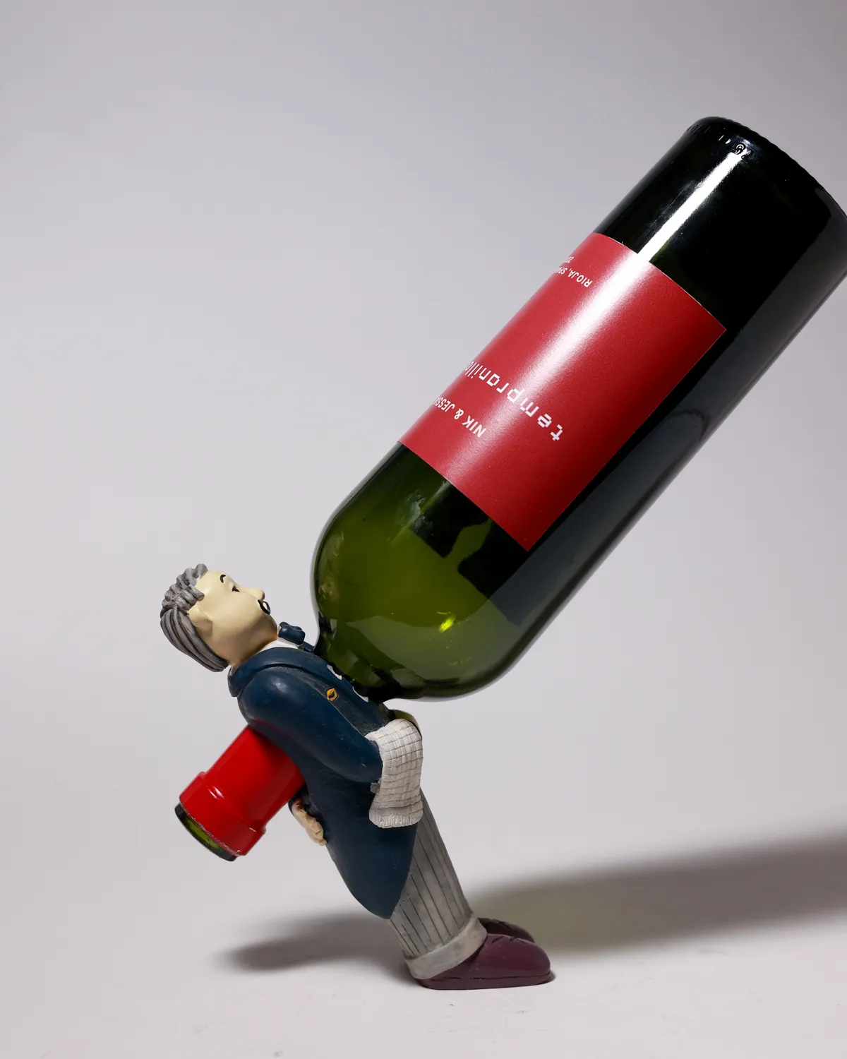 Novelty Resin Tipsy Man Wine Bottle Holder