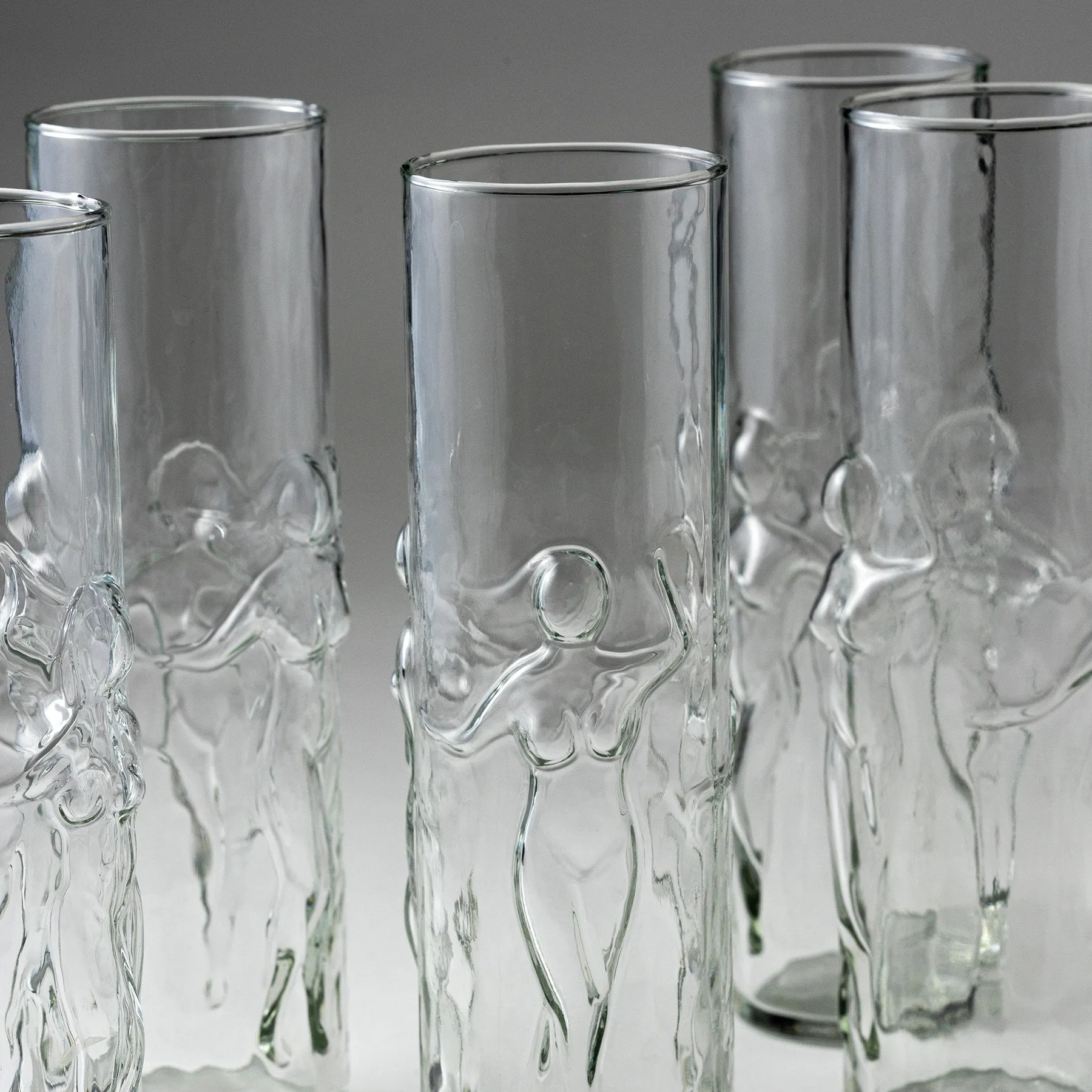 Vintage Frolicking Nude Women Highball Glass - 9" x 2.5"es