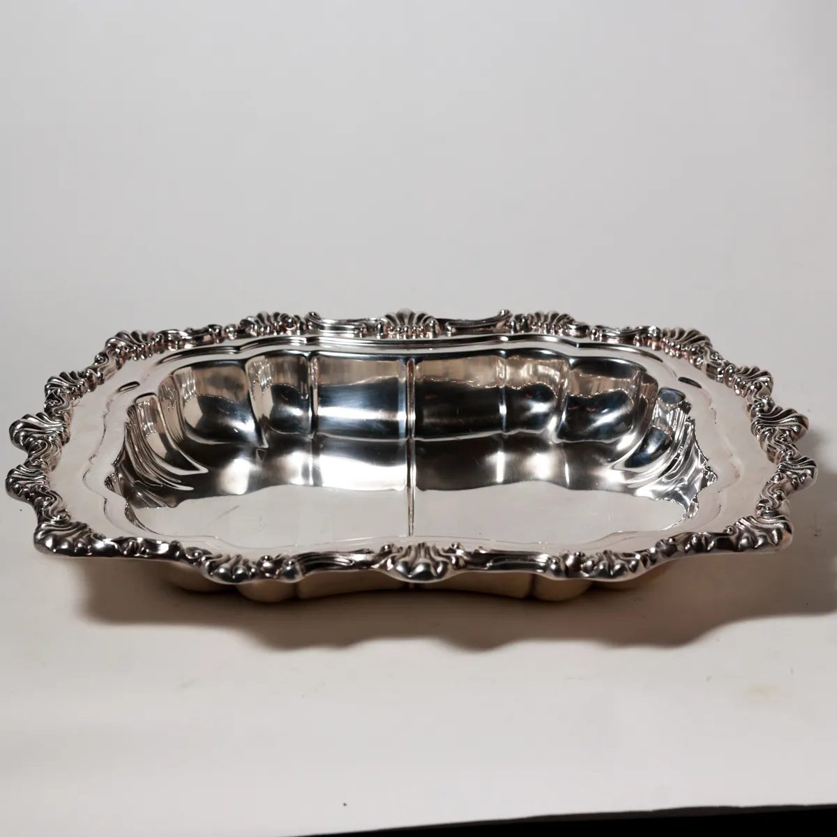 Ornate Victorian Silver-Plated Rococo Serving Tray