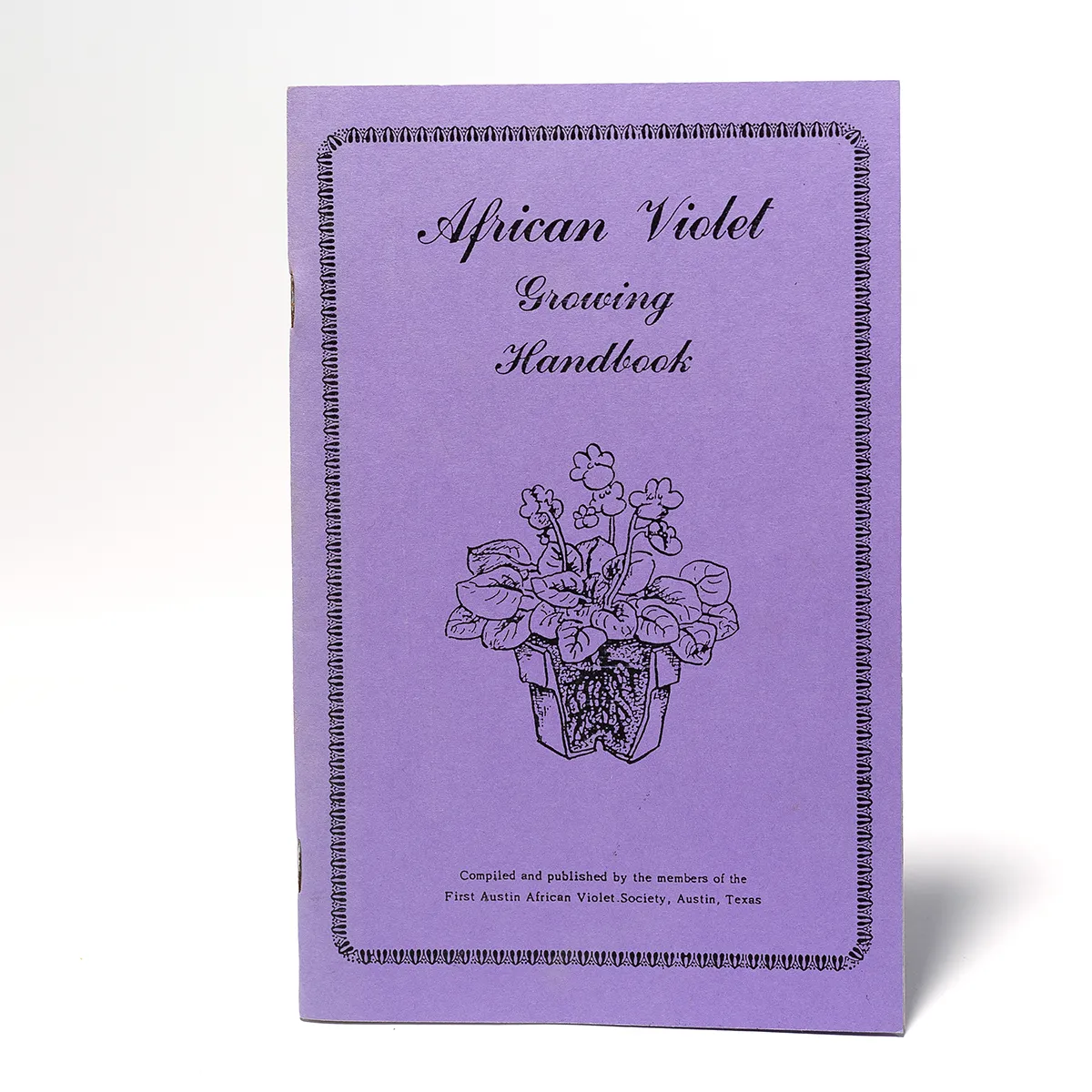 Vintage Pamphlet "African Violet Growing Handbook" purple handmade - 8.5" x 5.5"