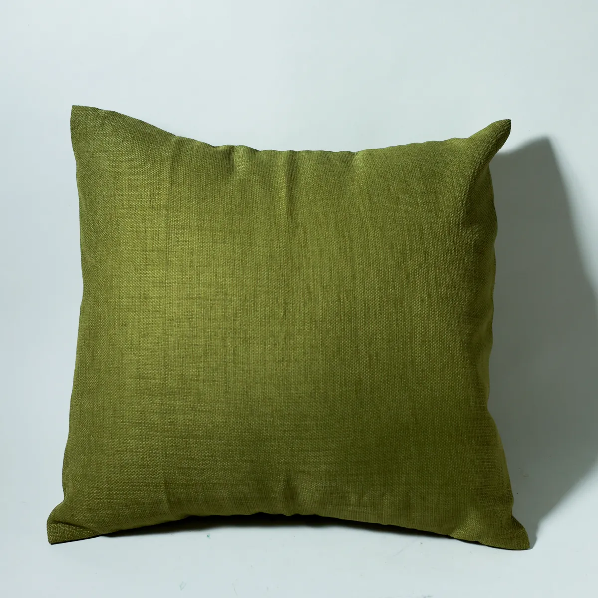 Olive Green Linen Textured Modern Throw Pillow, Jumbo Sized