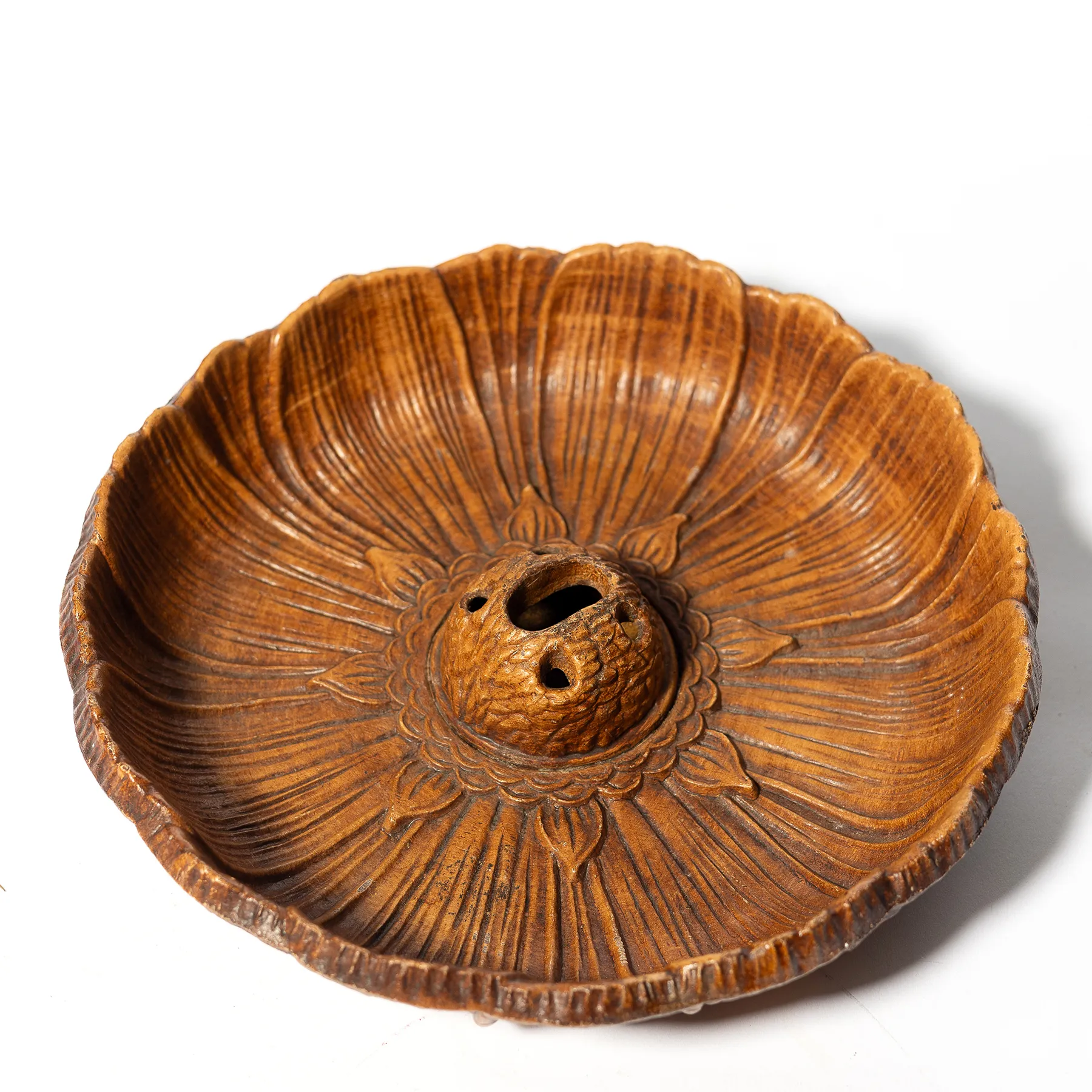 Burwood Sunflower Nut Bowl or Serving Dish Wall Decor, Textured, Brown Bowl - 8.5" x 1.75"