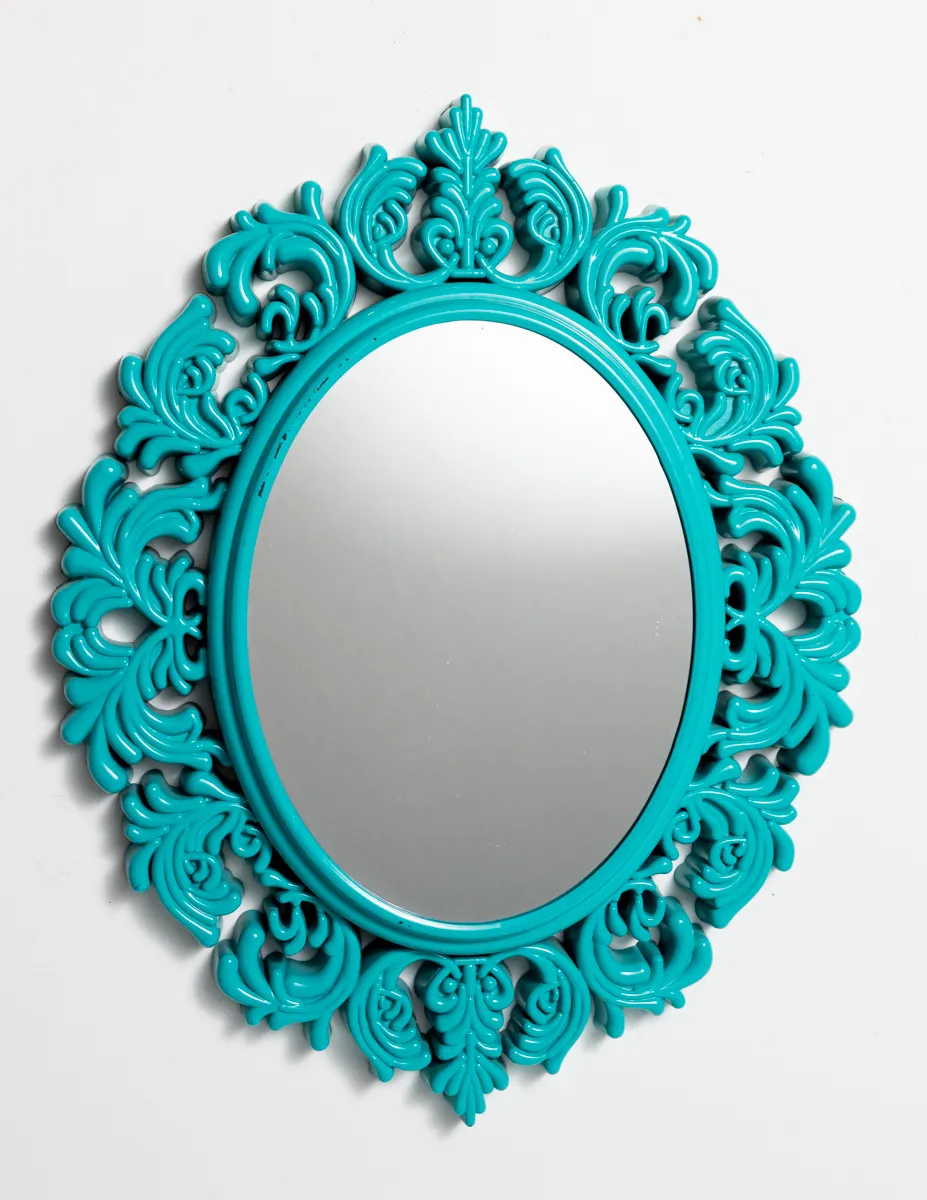 Mirror Frames in Plastic Turquoise Ornate Detail. Girls Room