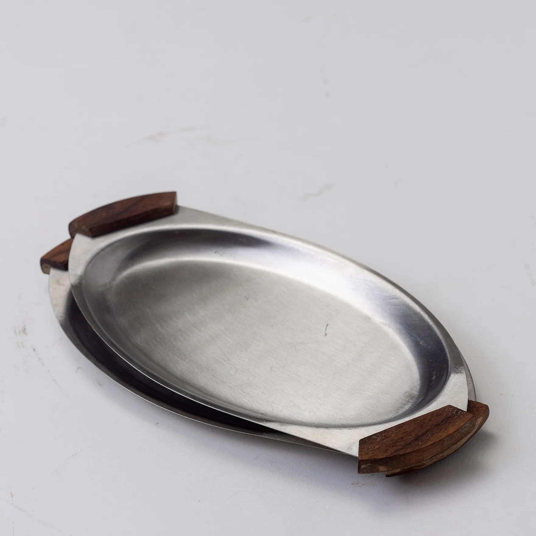 Silver Trays with Wood Handles