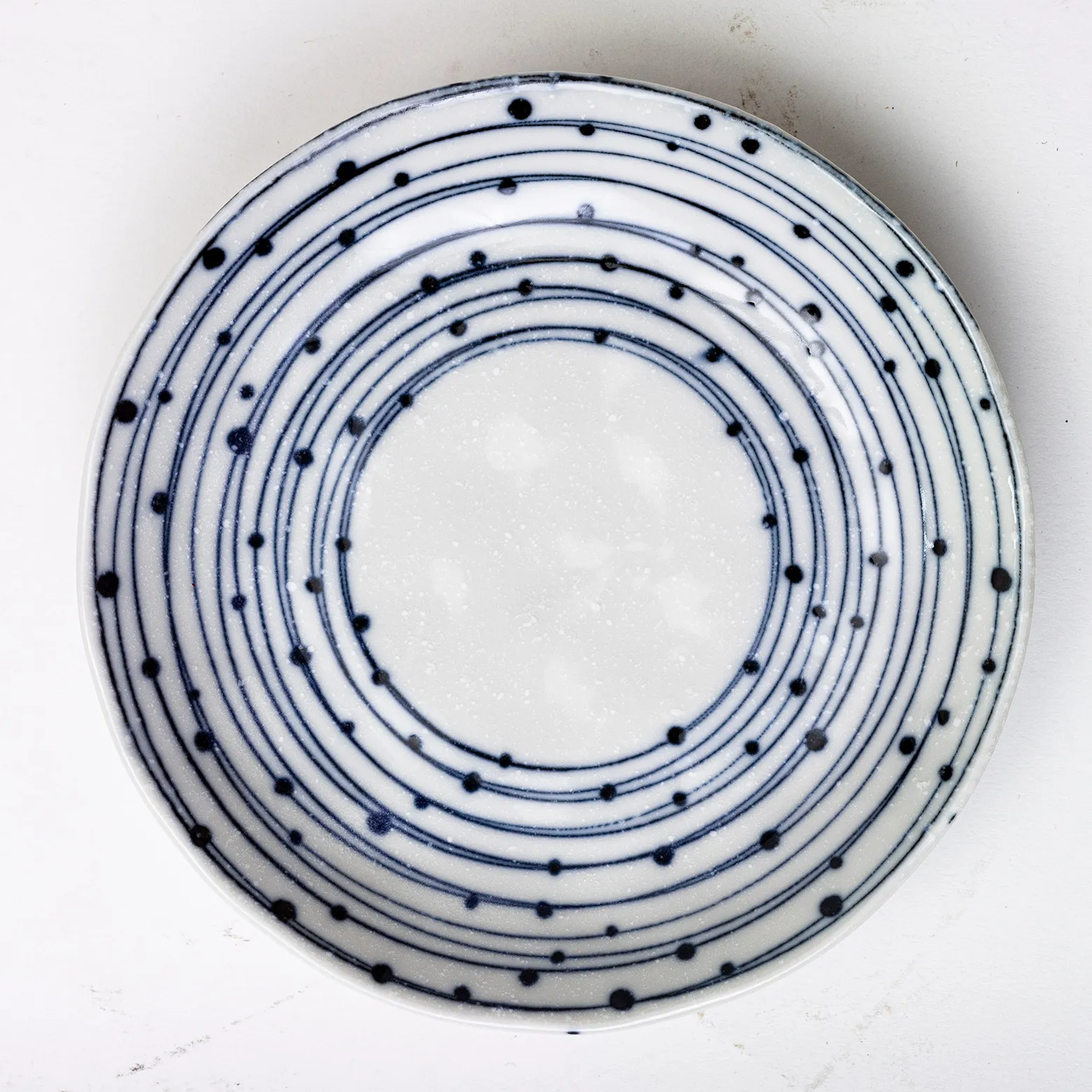 Blue Dotted and Striped Plate