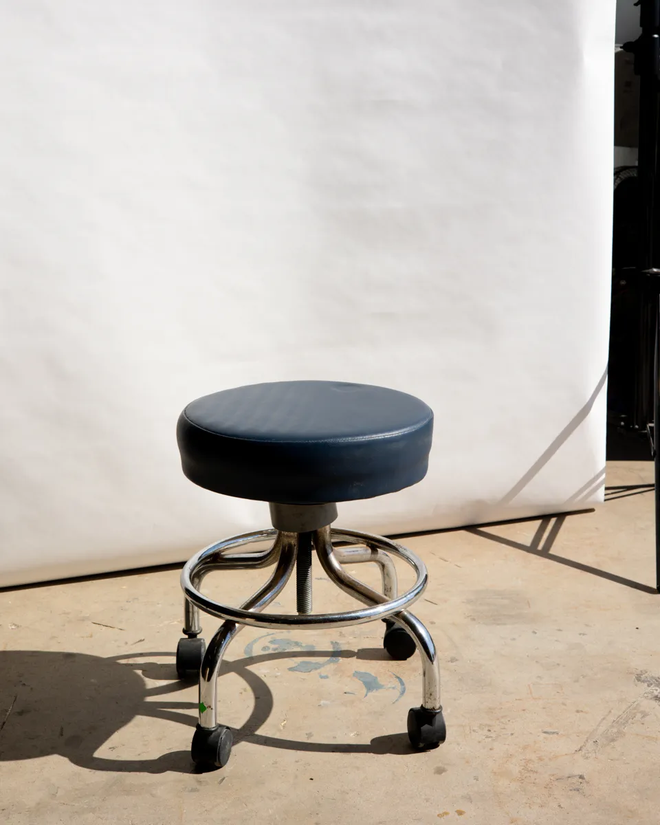 Smokey Blue Vinyl Medical or Laboratory Revolving Stool