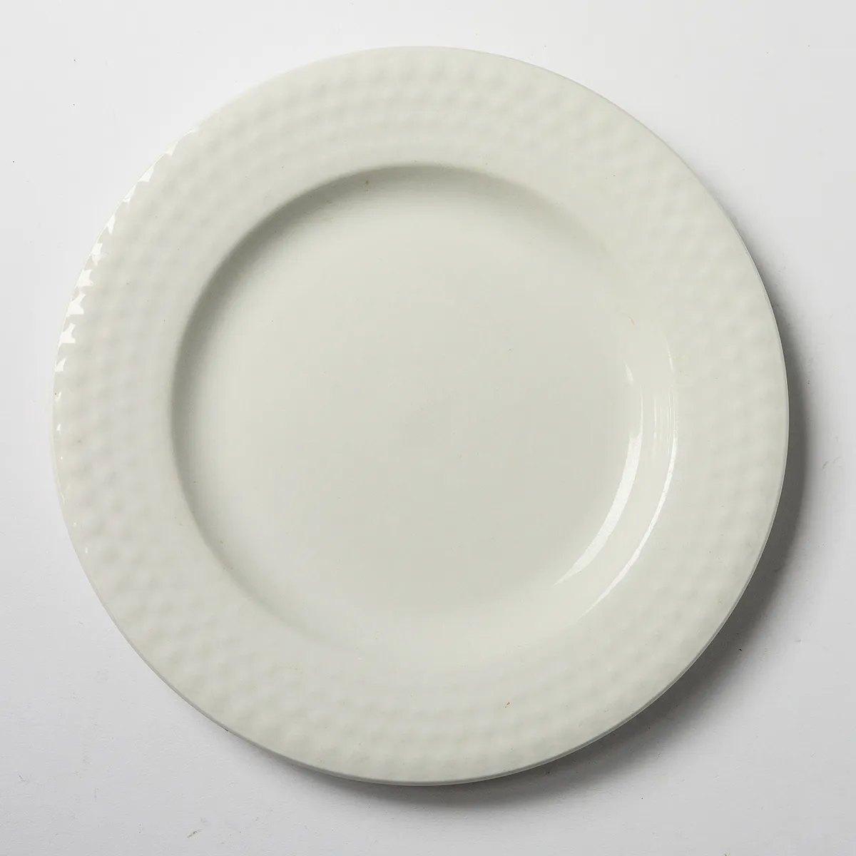 Gibson Designs White Salad Plate Thick Knobby Rim.