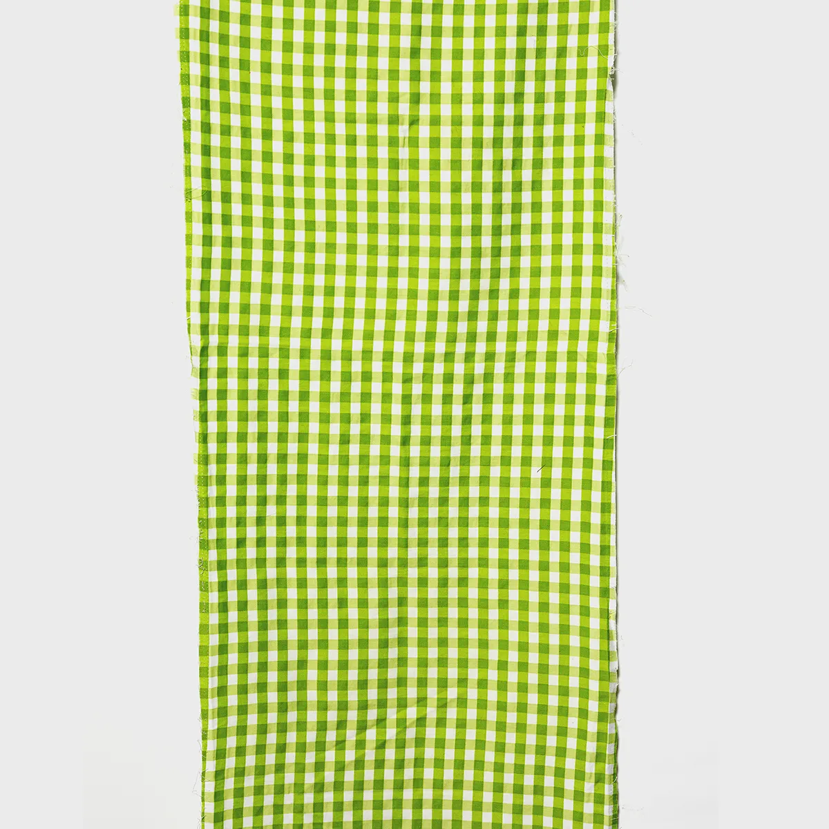 Green and White Checkered Gingham Table Runner fabric