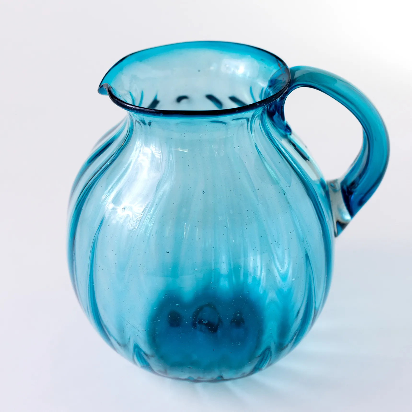 Blue Swirl Globe Pitcher - 10" x 10"