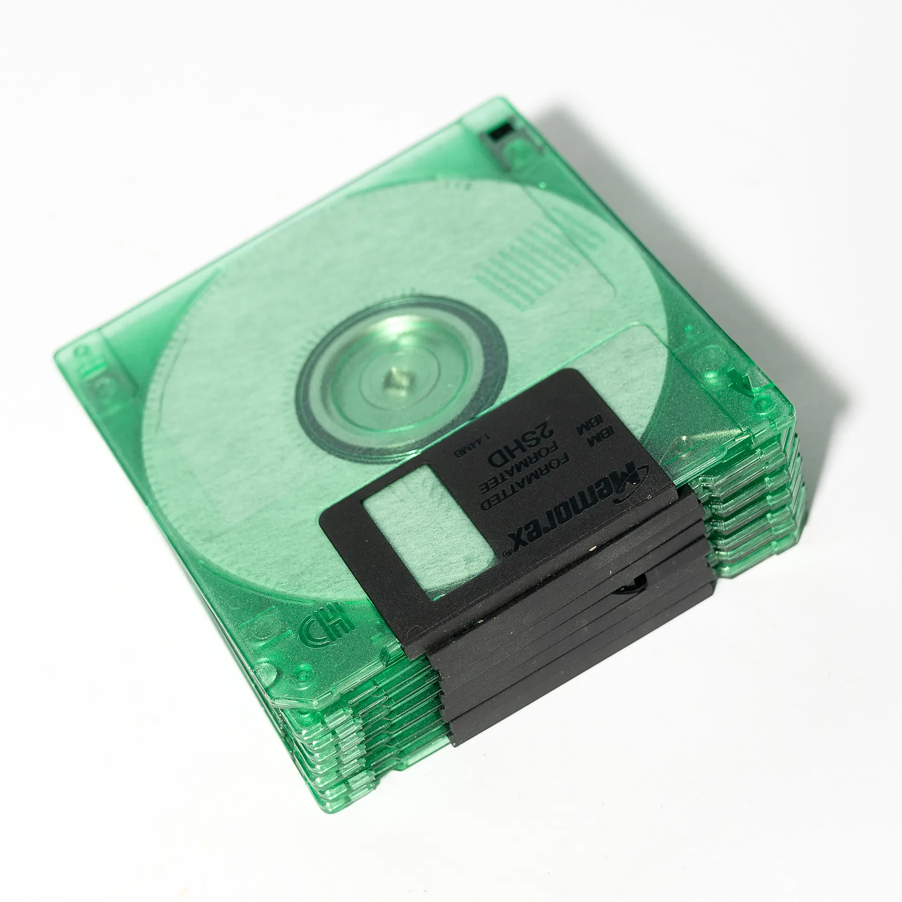 3.5" Floppy Disks Diskettes Green Bright Plastic - 3.25 x 3.5"